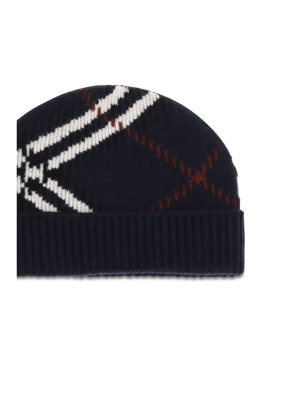 Burberry Check cashmere-blend Beanie - Ink Blue