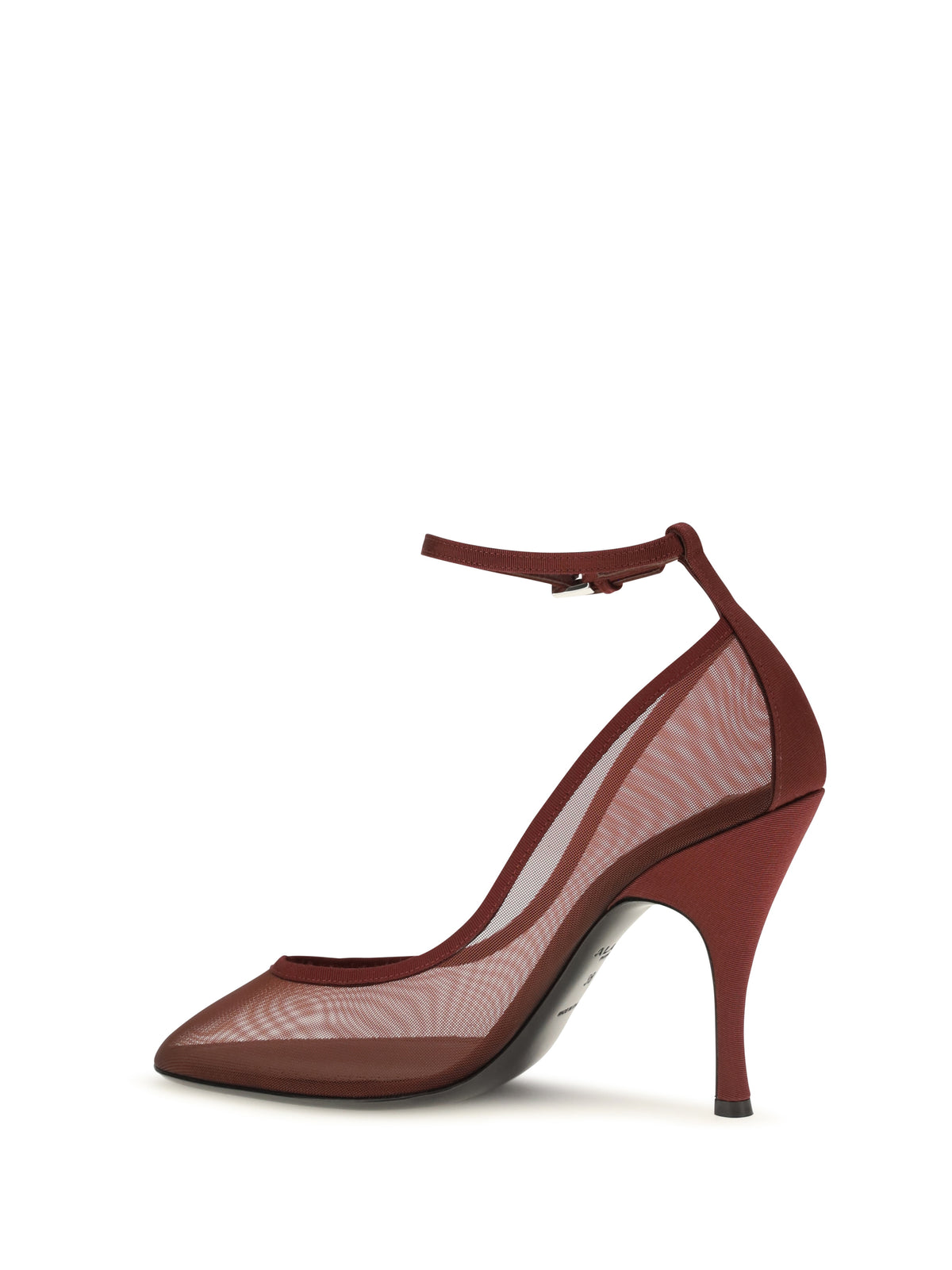 Alaïa Nude Mesh Pumps - Burgundy