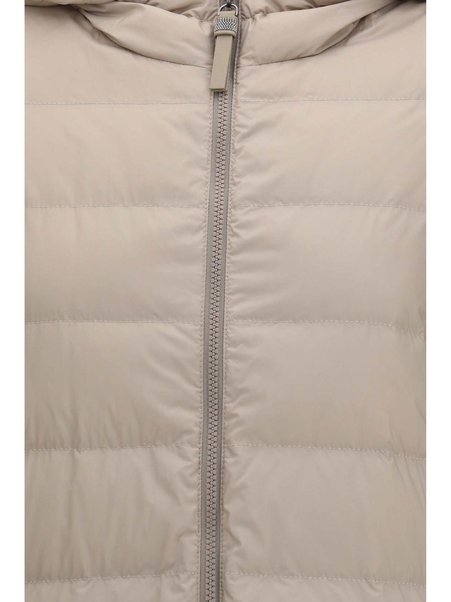 Brunello Cucinelli Long monili chain Puffer Jacket - Dove Grey