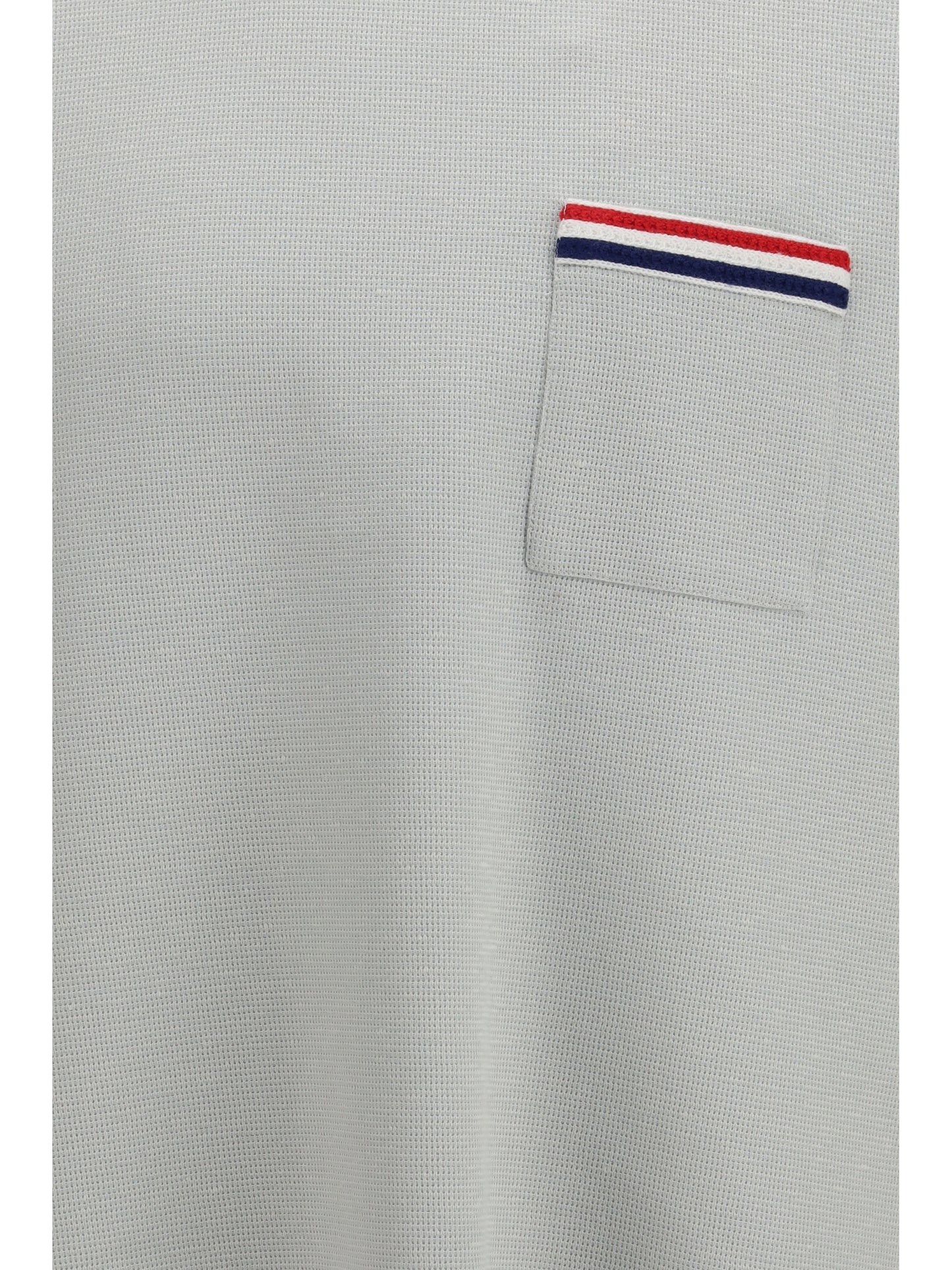 Thom Browne Short-sleeve cotton-linen T-shirt - Pale Grey