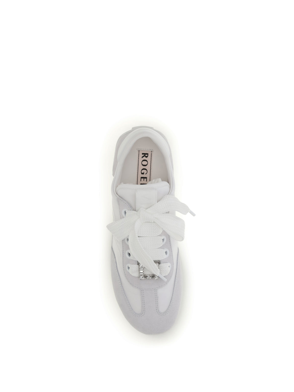 Roger Vivier Viv Low suede Sneakers - B012(Bianco Sporco)+B001(Bianco