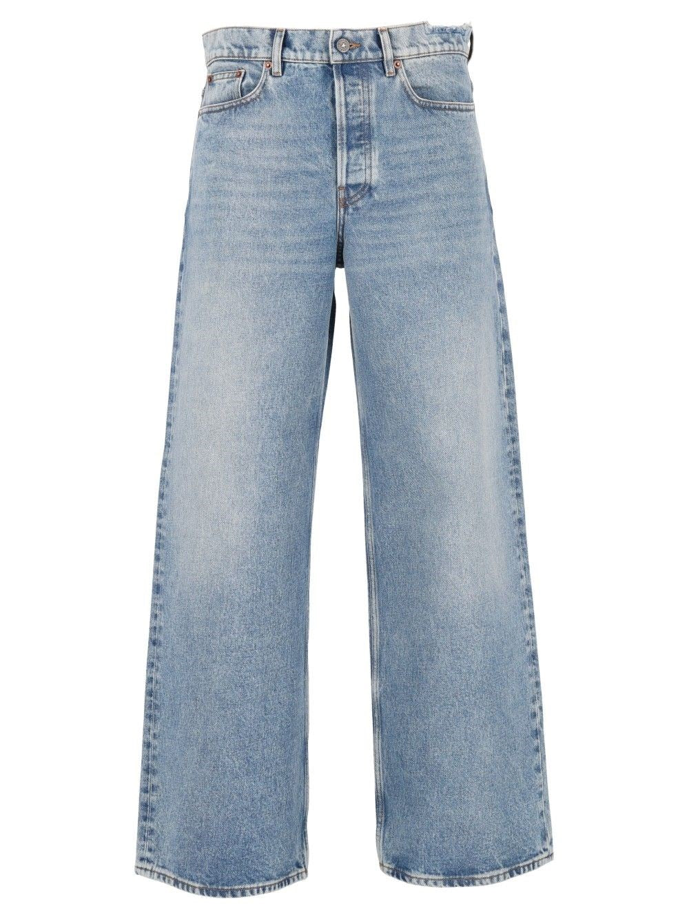 Golden Goose Boyfriend Jeans In Light Blue Denim With Stone Washed Effect