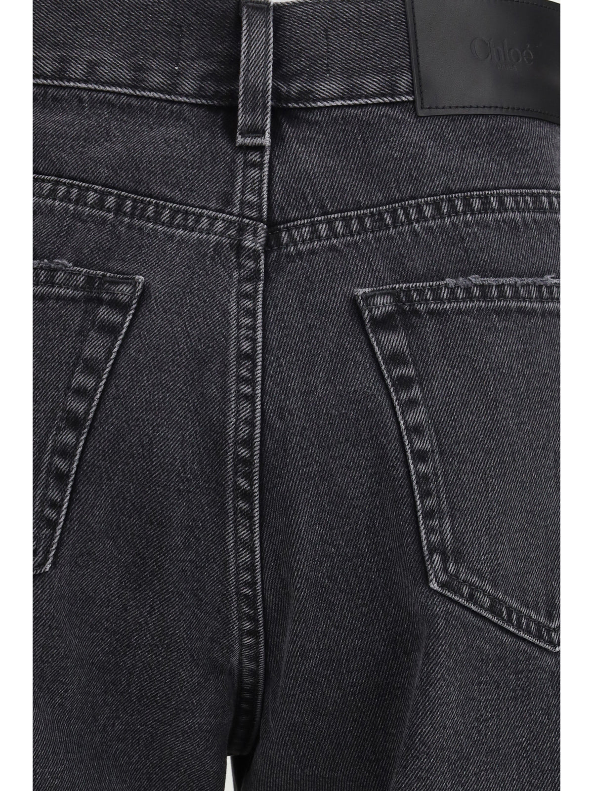 Chloé High-Waisted Cropped Denim Jeans - Asphalt Black
