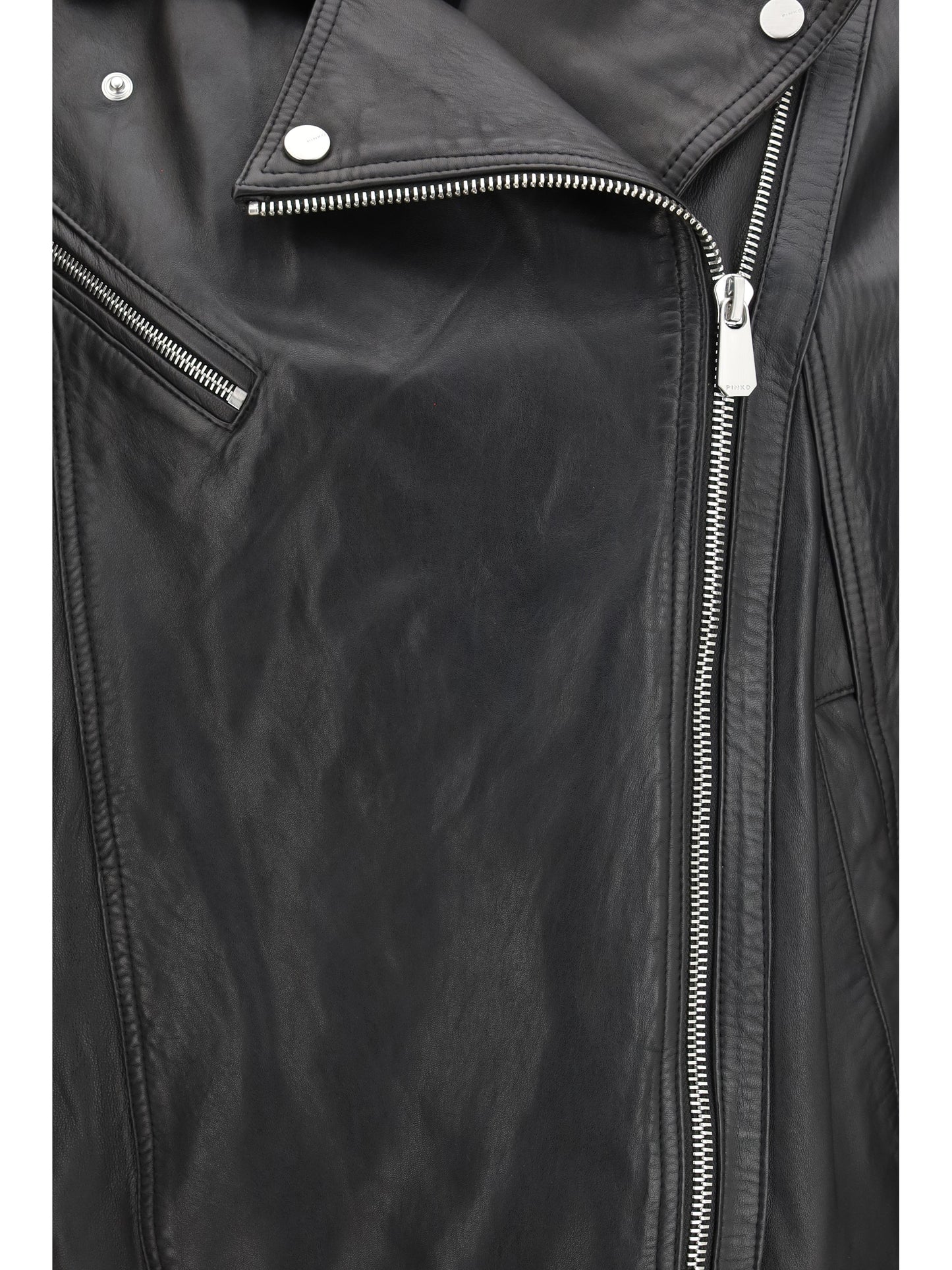 PINKO Leather biker Jacket