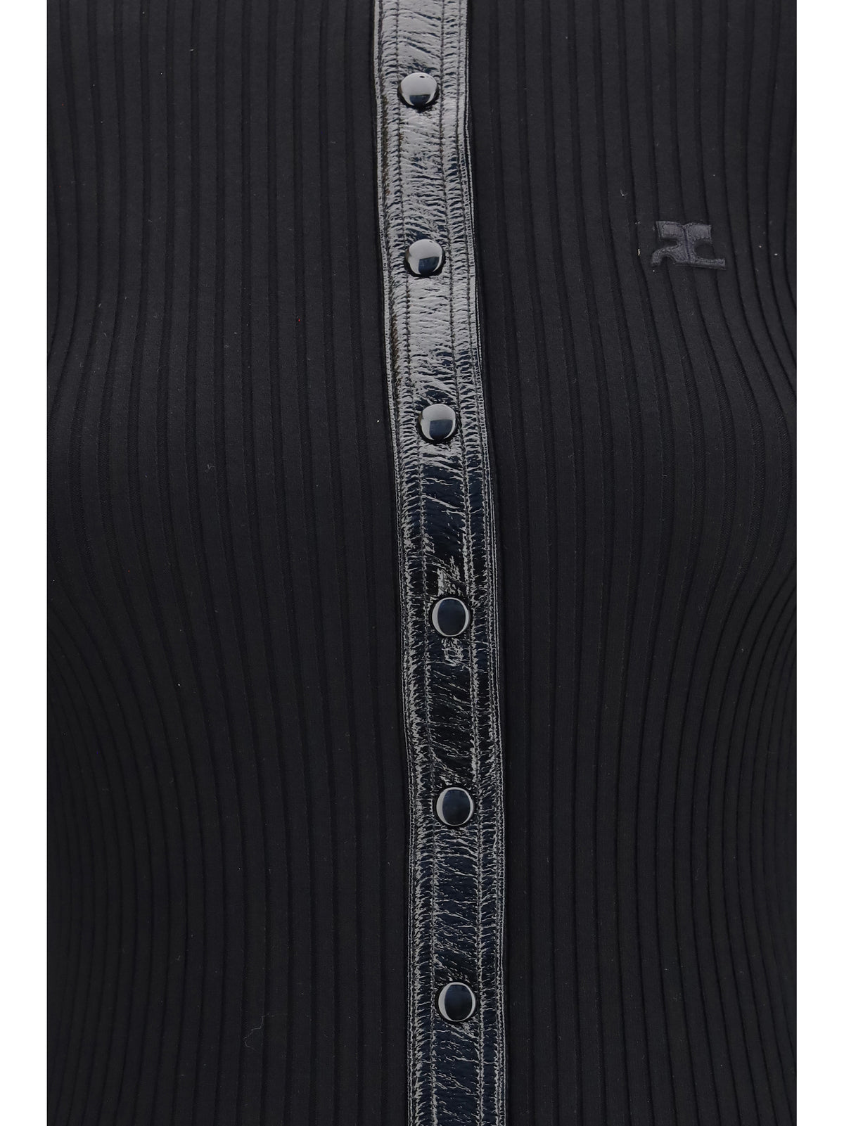 Courrèges Vinyl and knit Cardigan - Black