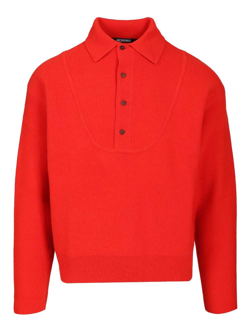 JACQUEMUS Merino Wool and Cashmere Polo Shirt