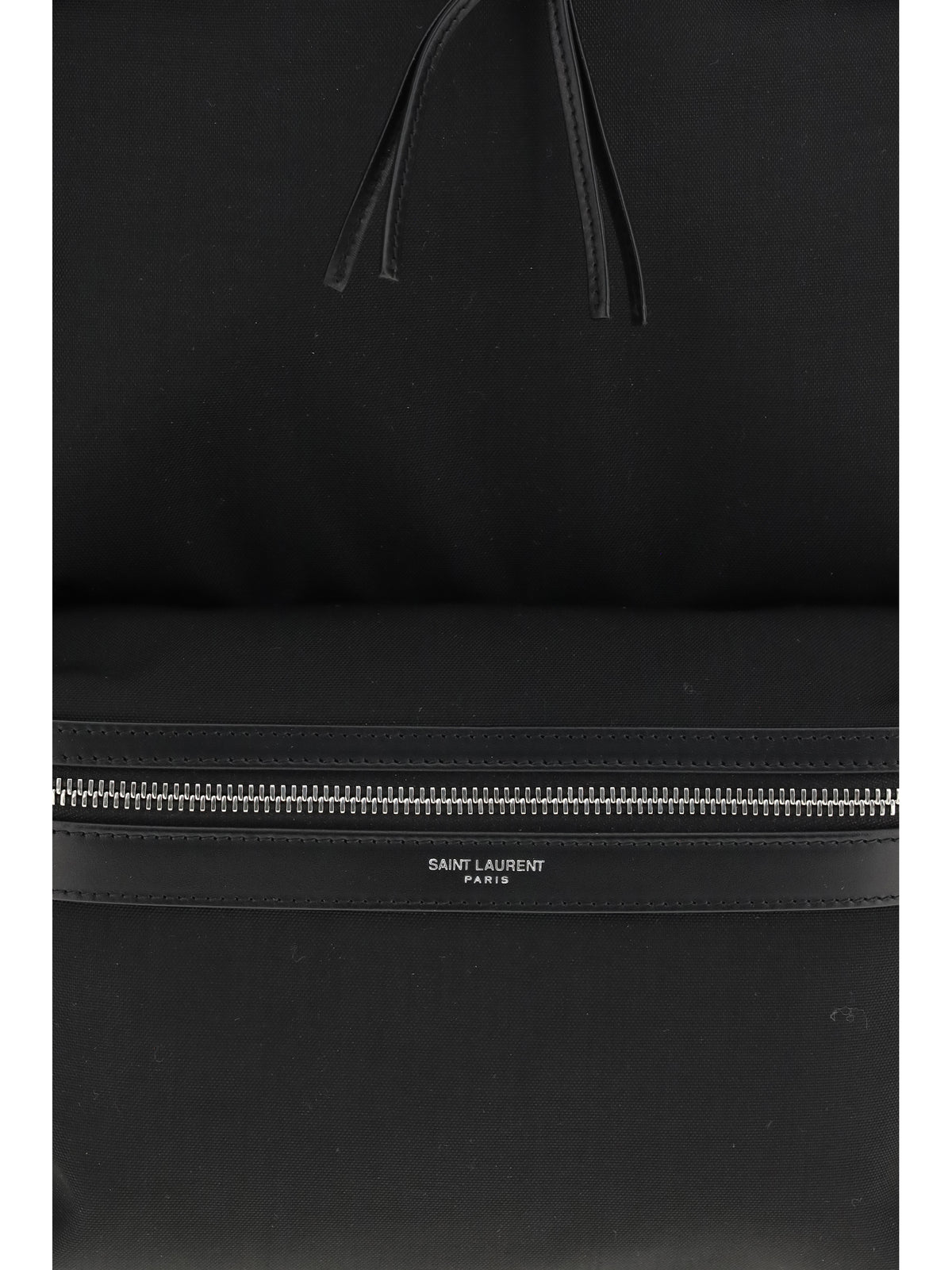 Saint Laurent City Backpack in leather and nylon - Black/Black/Black/Black