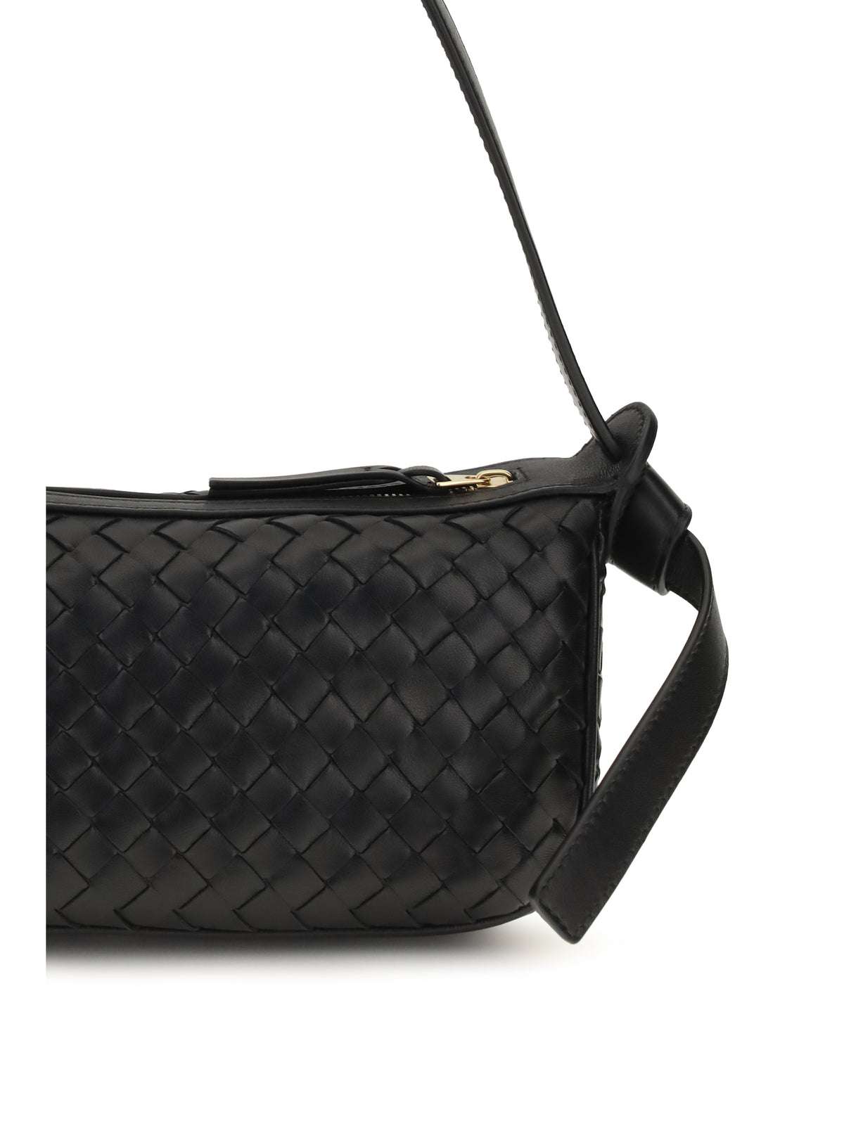 Bottega Veneta Intrecciato leather Shoulder Bag - Black-Gold