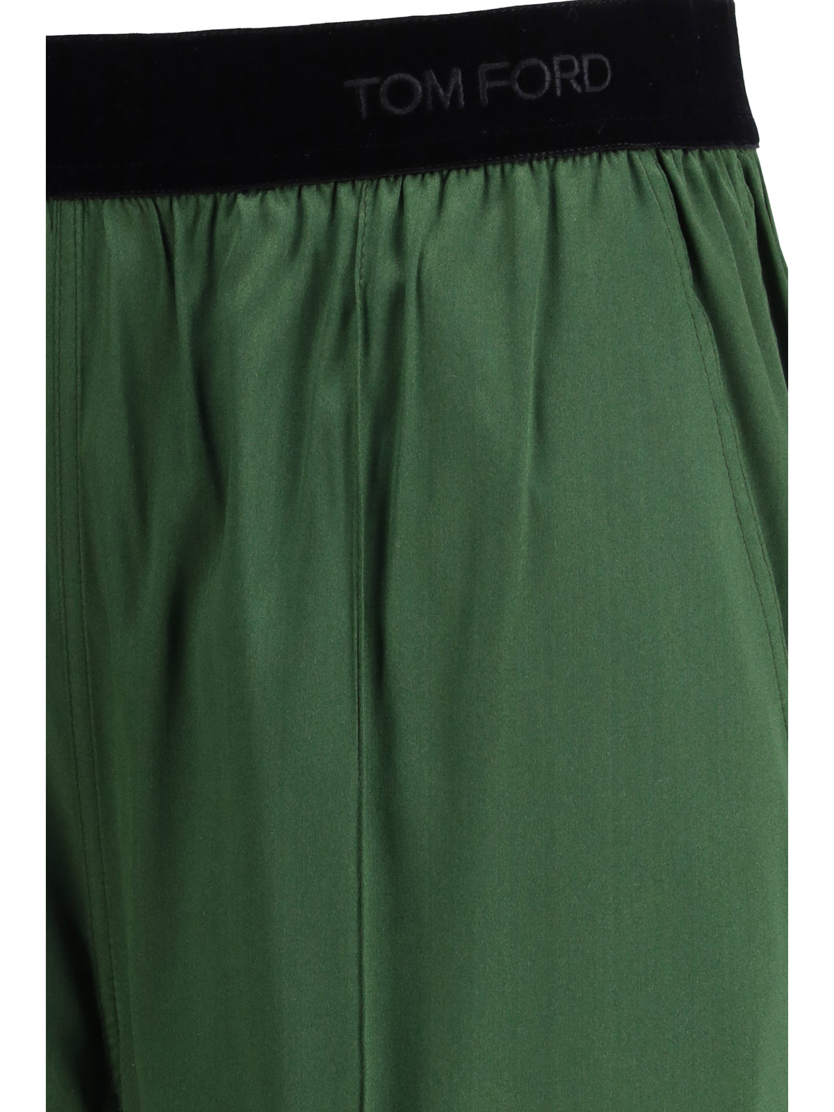 Tom Ford Stretch silk satin Pants - Moss Green