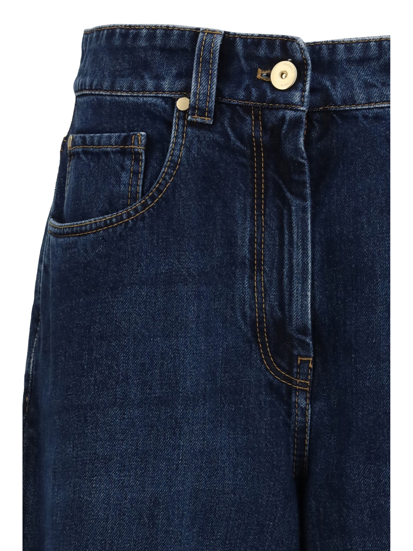 Brunello Cucinelli Barrel-leg Jeans - Essential Dark Blue Denim