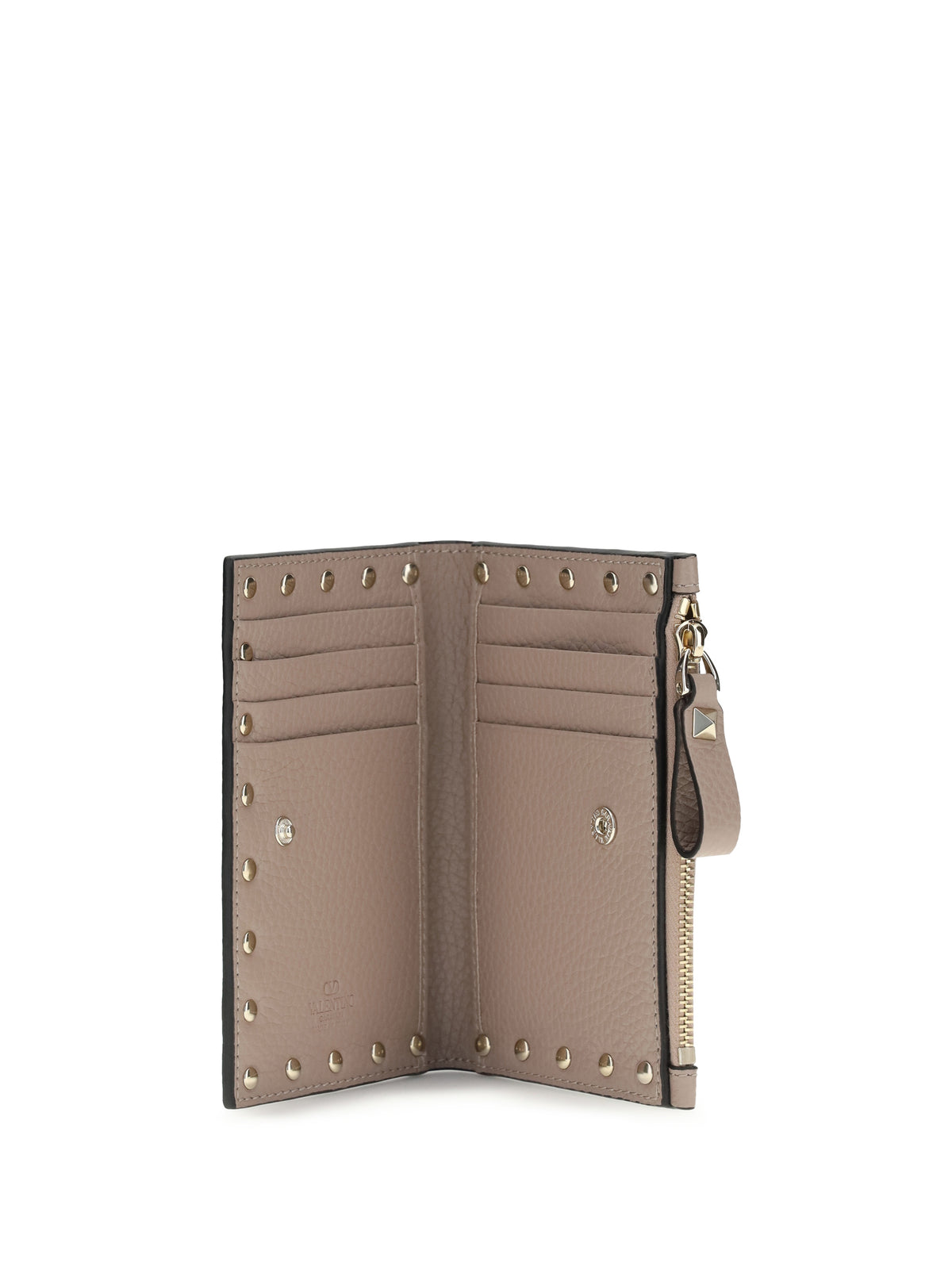 Valentino Garavani Rockstud zip Card Holder - Poudre
