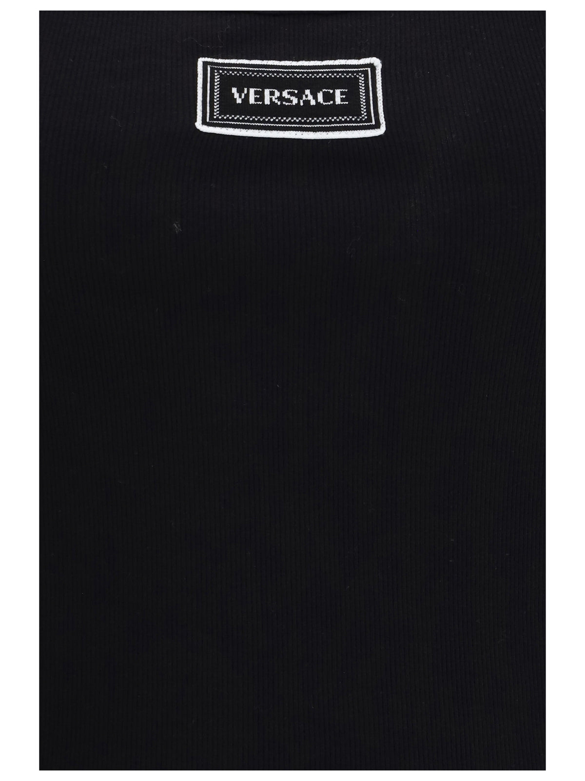 Versace Tank Top in cotton rib stretch - Black