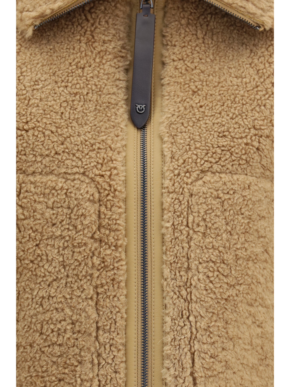 Pinko Eco shearling Jacket - Beige Scoiattolo Light