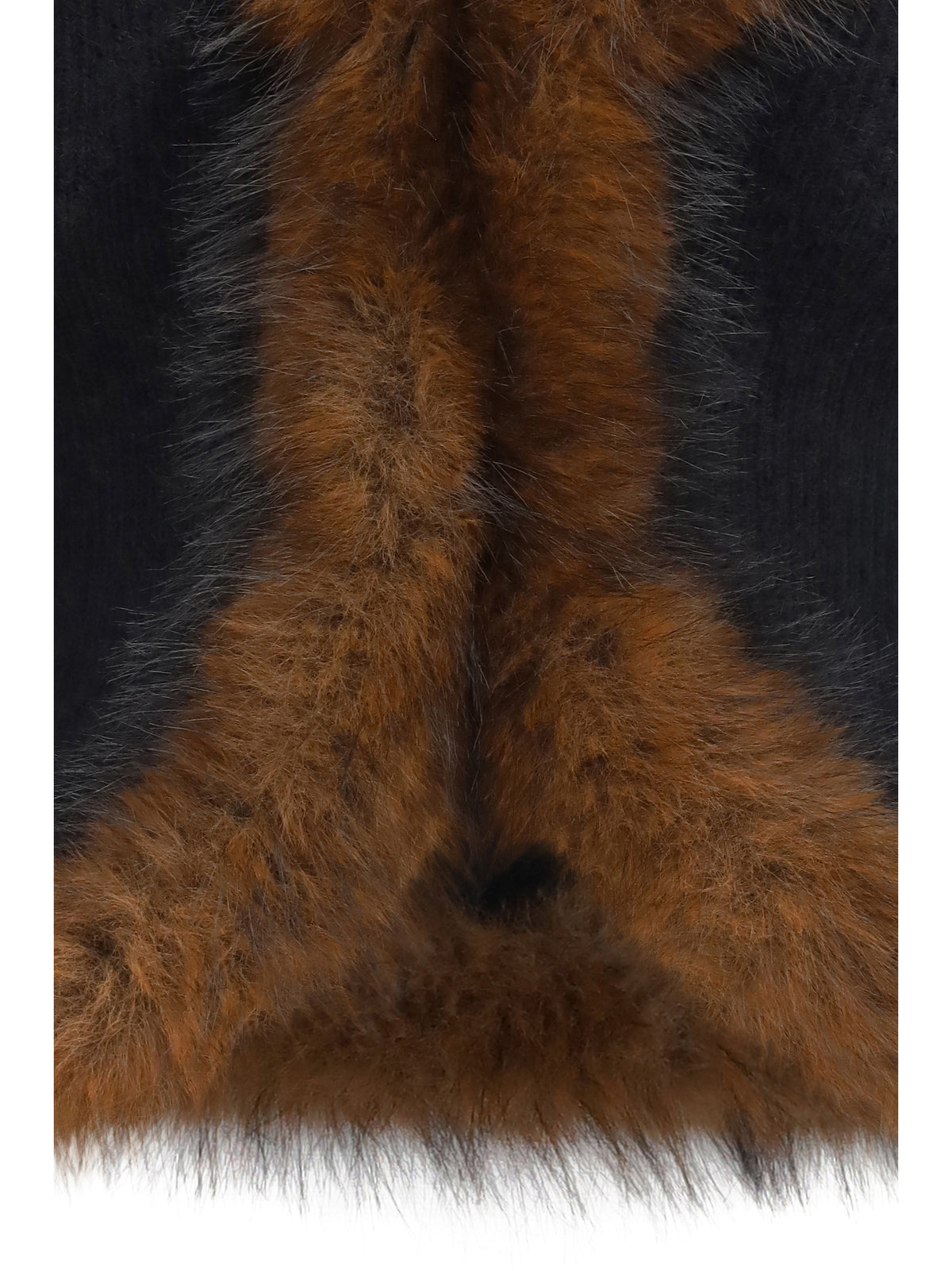 Self-Portrait Knit and faux fur Cardigan - Black