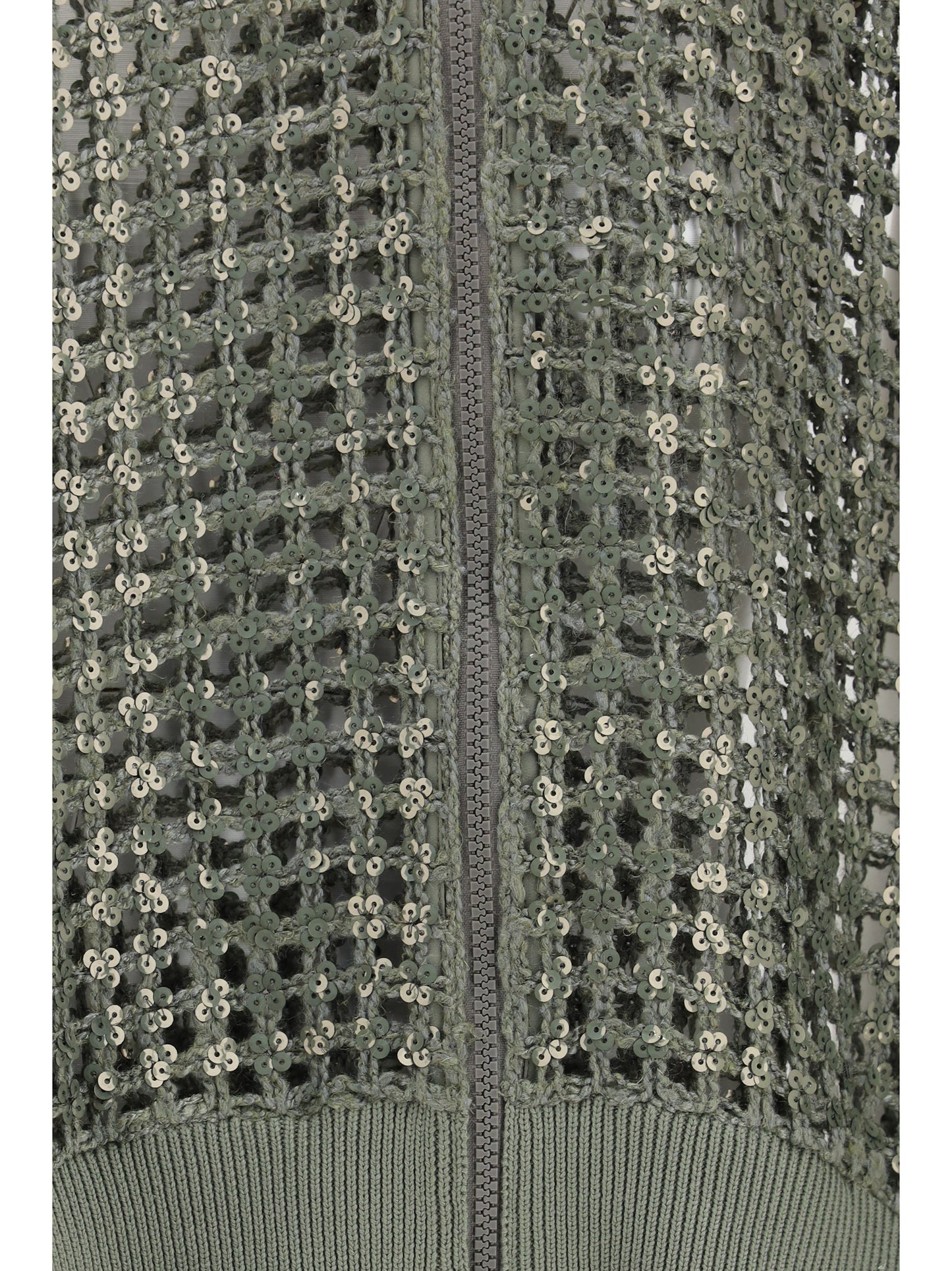 BRUNELLO CUCINELLI Solk and linen Dazzling Net Embroidery Cardigan