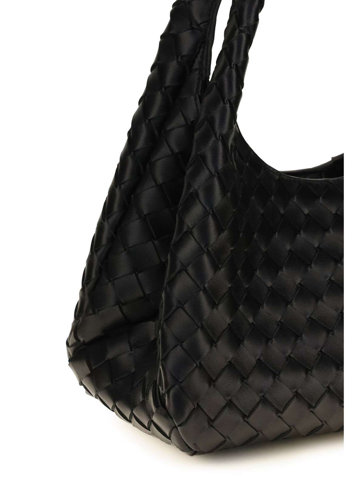 Bottega Veneta Campana Shoulder Bag - Black-M Brass
