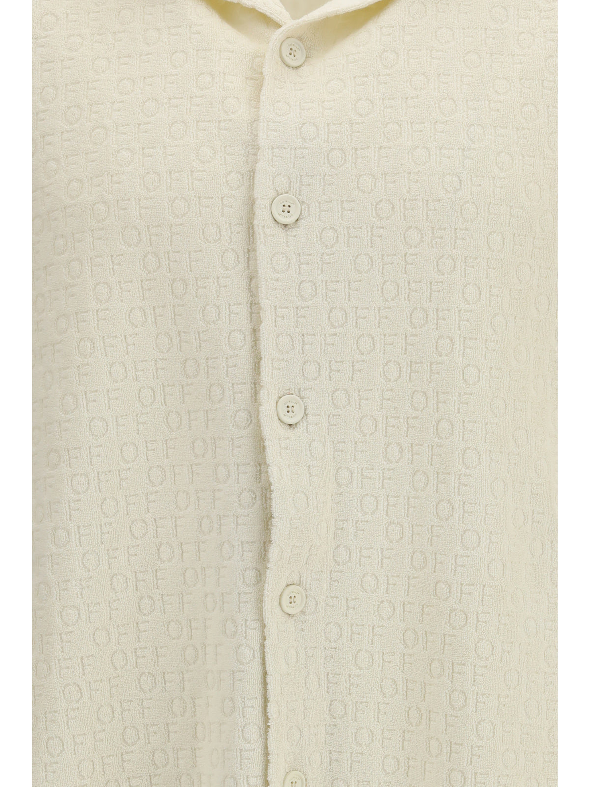 Off-White Off Terry Bowling Shirt - Cream-No Color