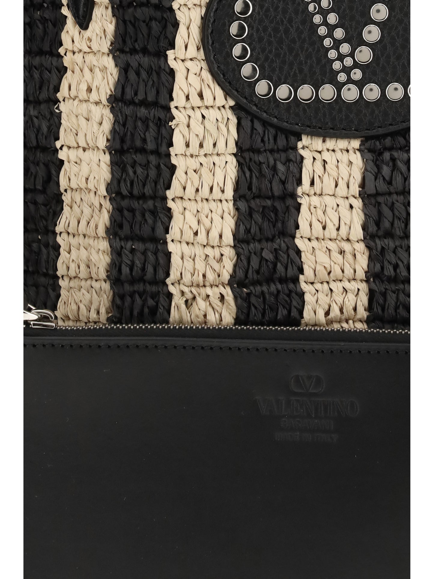 VALENTINO GARAVANI Striped raffia Bucket Bag