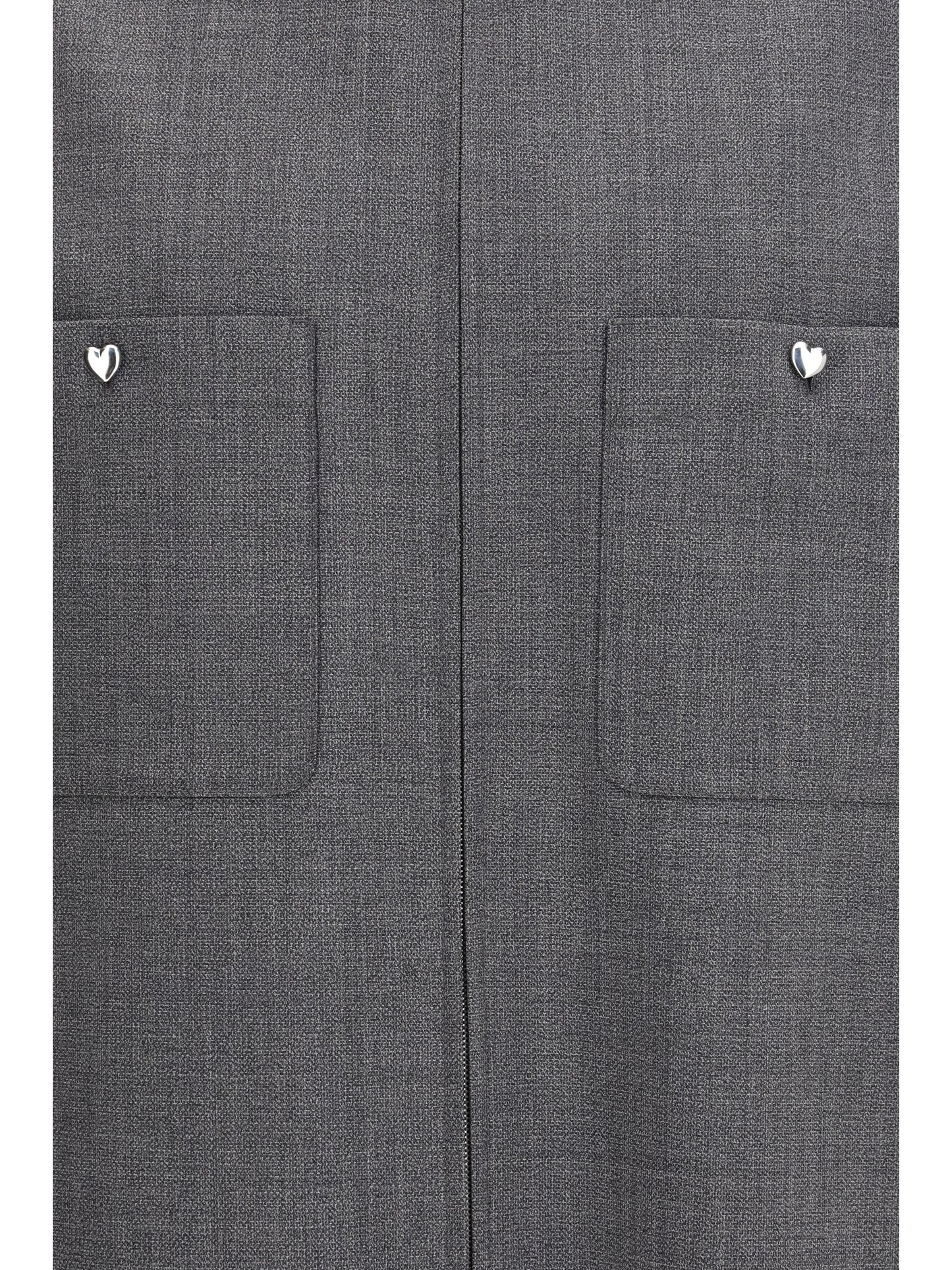 Valentino Mouliné wool shirt Jacket - Black/Grey