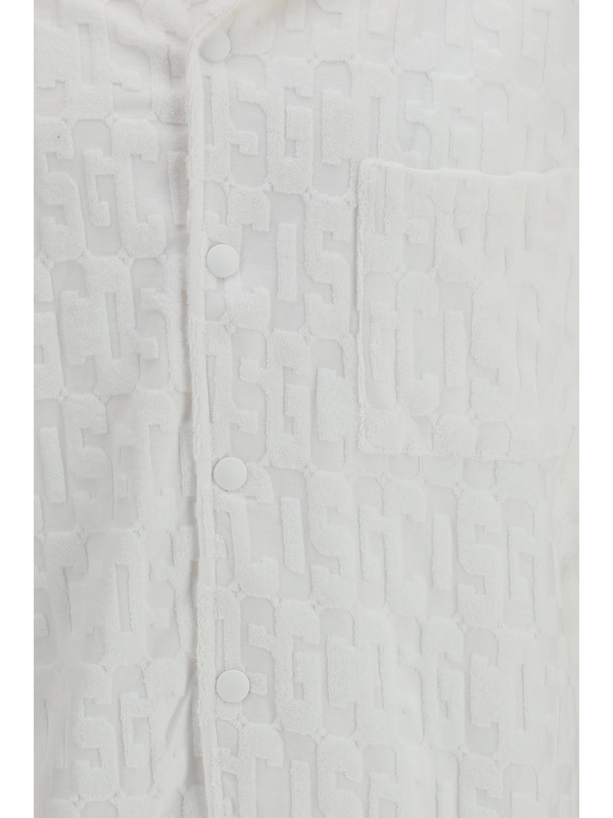 GCDS Monogram terry Shirt - Optic White/White