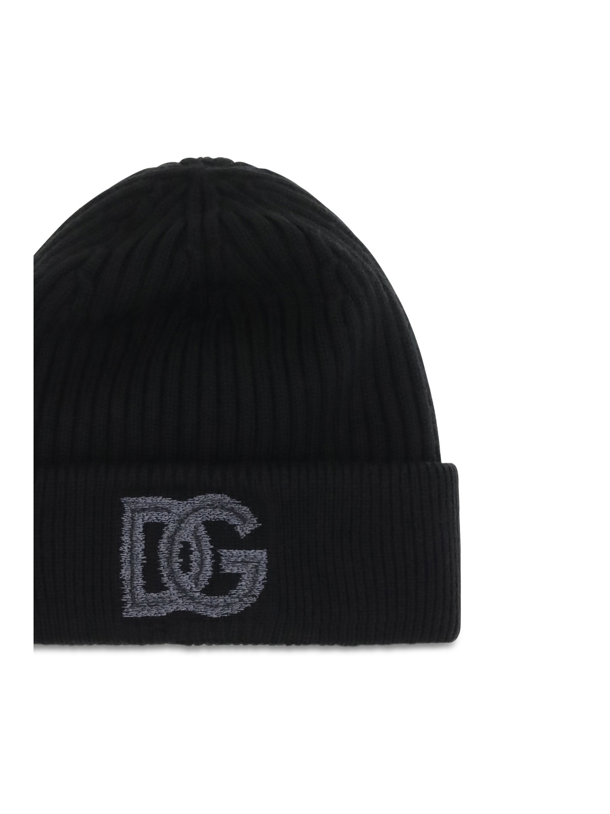 Dolce & Gabbana Logo English rib knit Beanie - Black