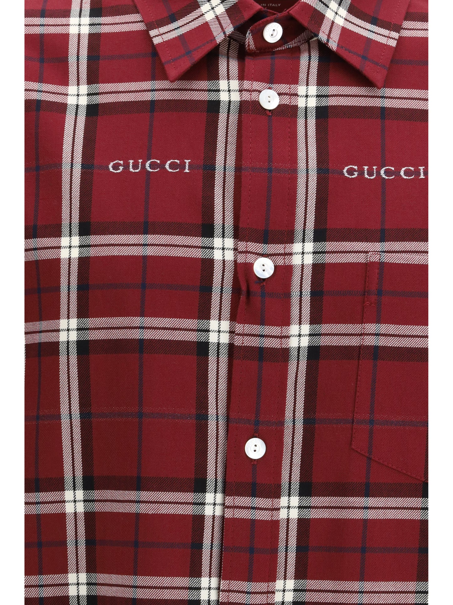 Gucci Multicolour tartan cotton jacquard Shirt - Burgundy/White/Mc