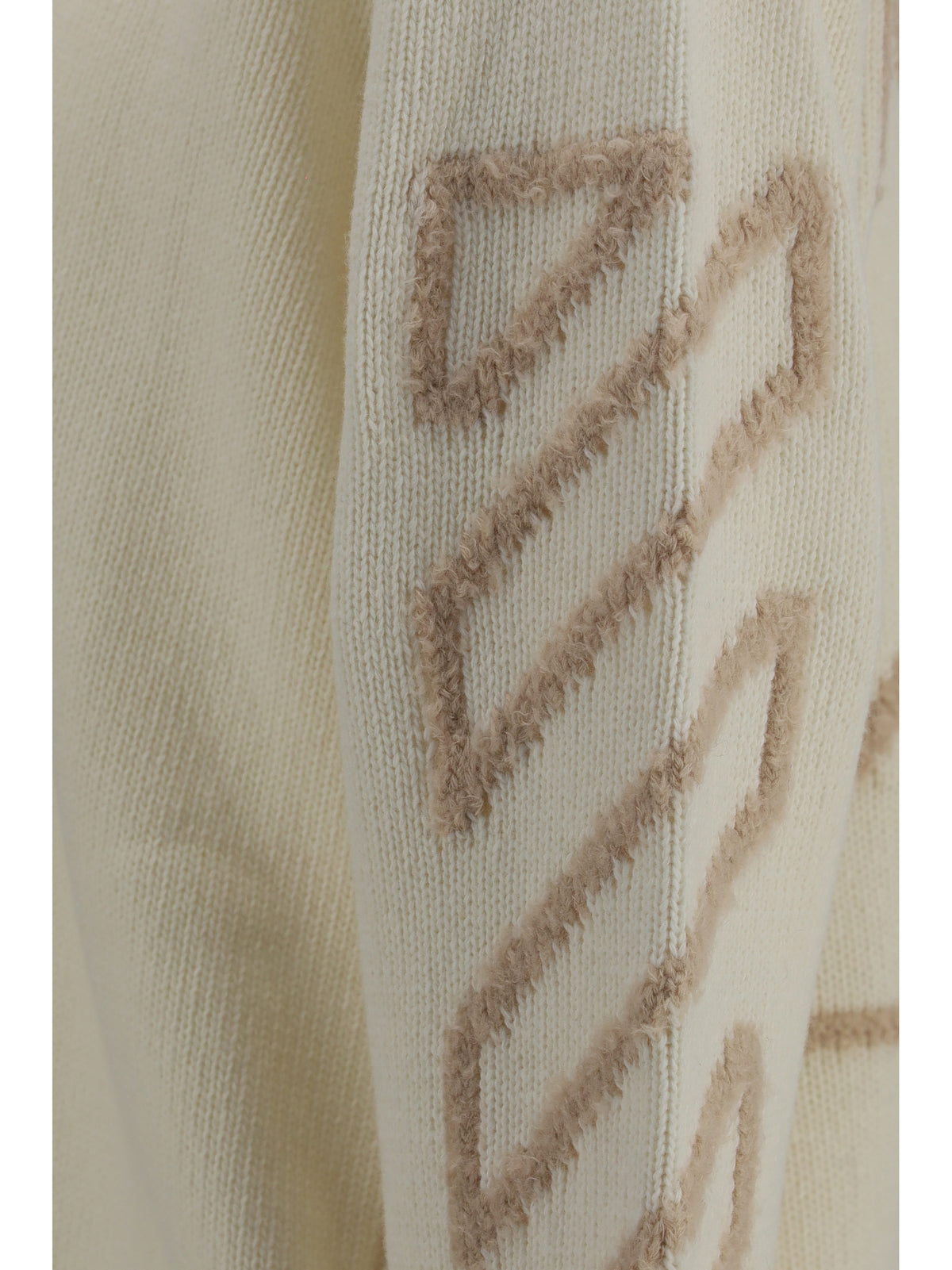 Off-White Arrow Fuzzy crewneck Sweater - Cream