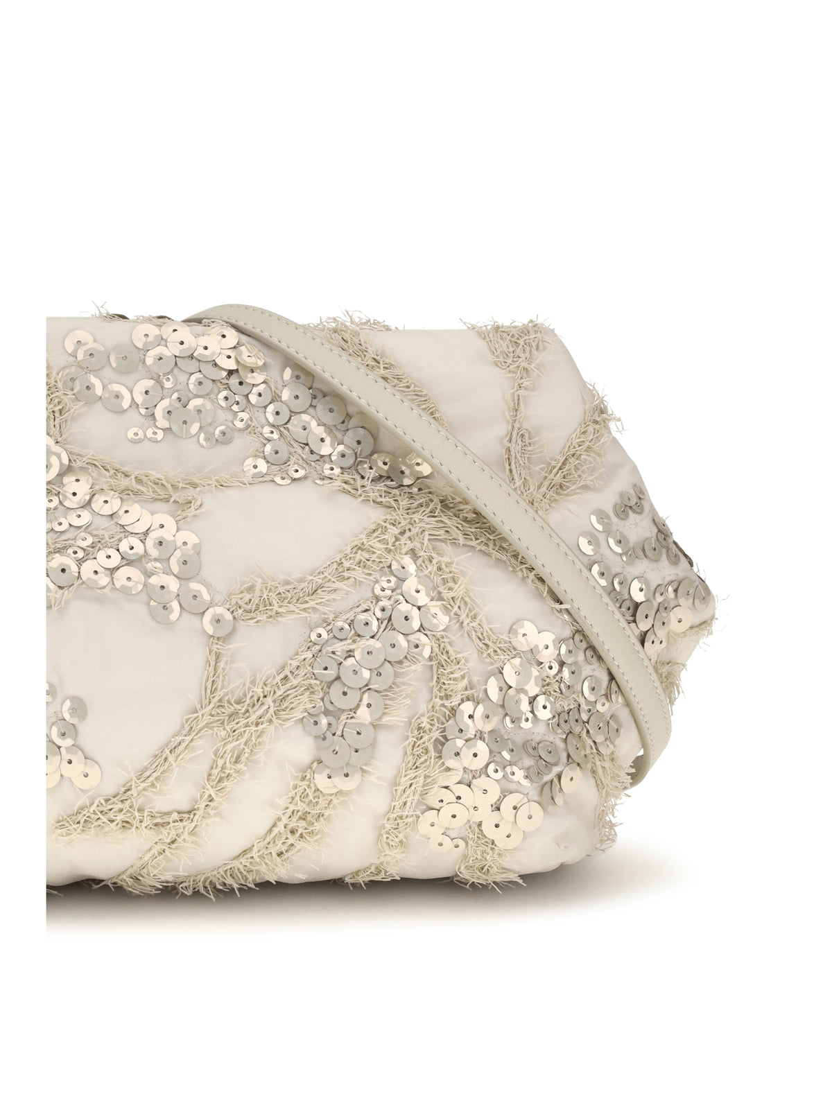 Brunello Cucinelli Embroidered silk organza Clutch - Feather