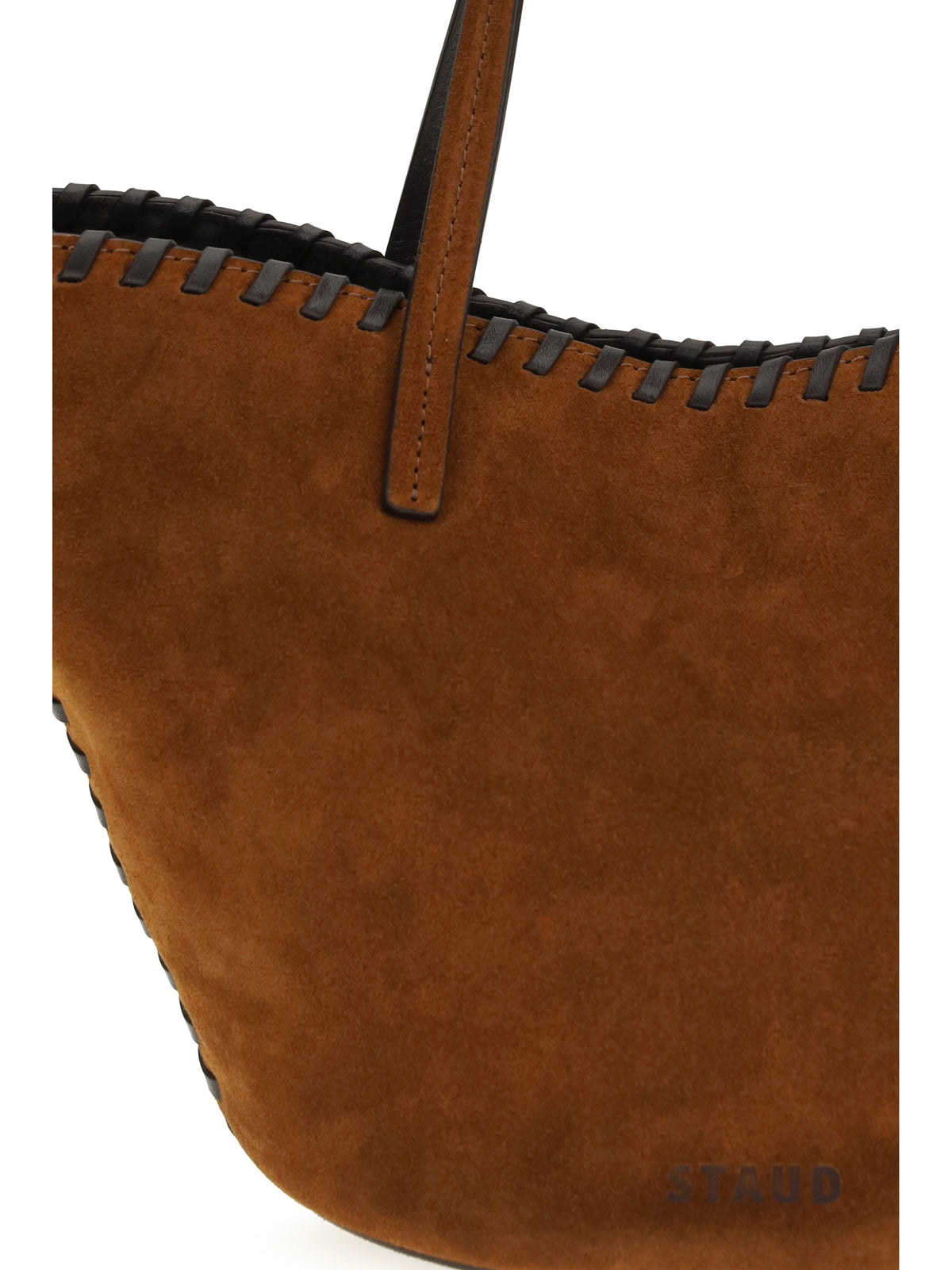 Staud Suede Caro Handbag - Tabac/Espresso