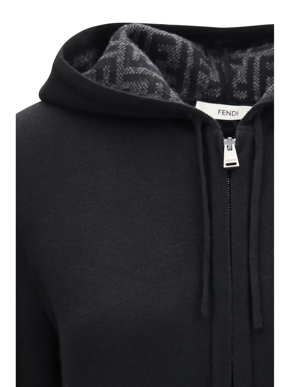 Fendi FF Zucca cashmere Sweater - Nero+Grigio Melange