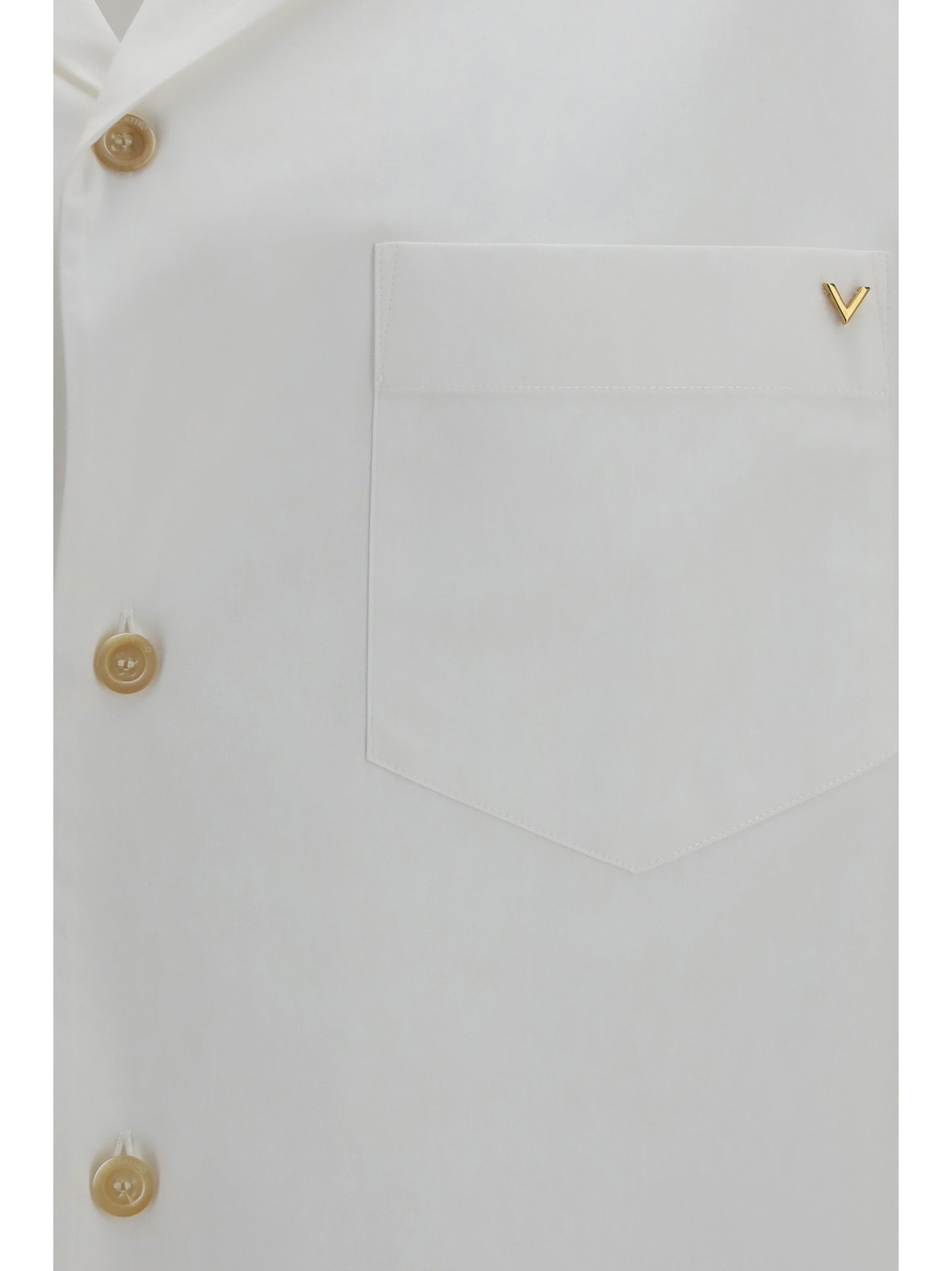 Valentino Short-sleeve Shirt with VLogo - White