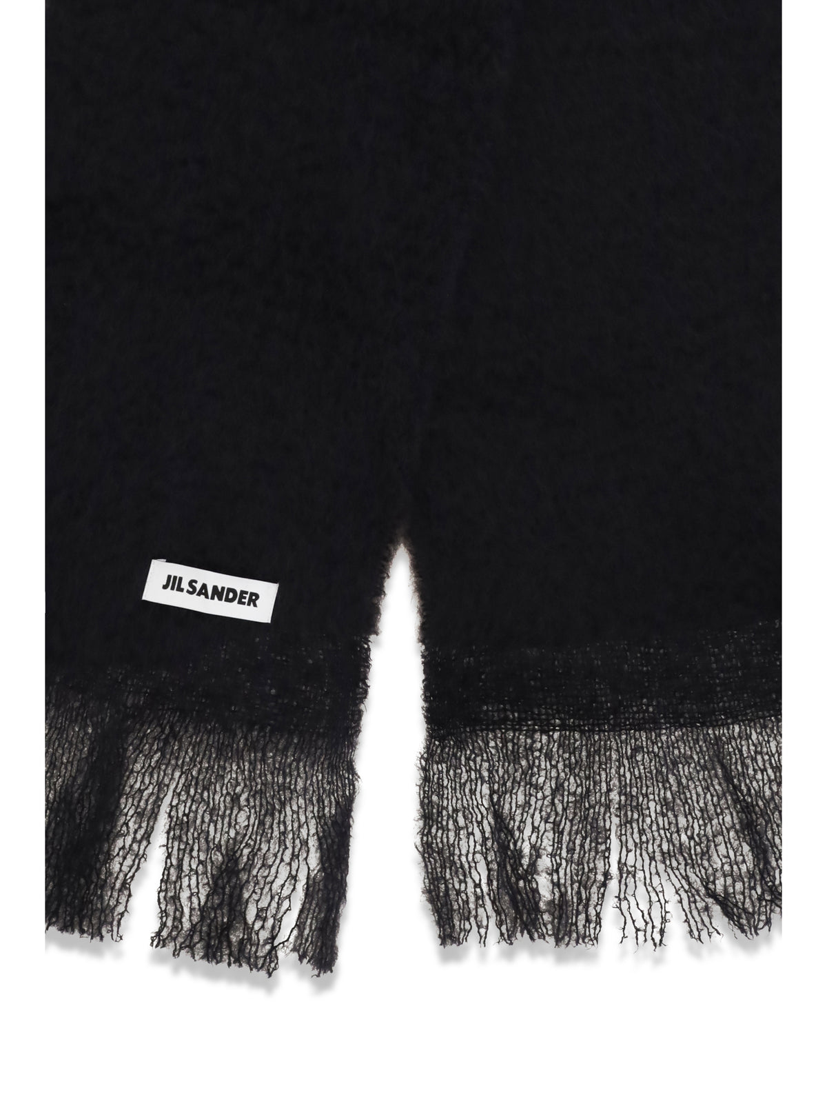 Jil Sander Wool Scarf with logo - Black