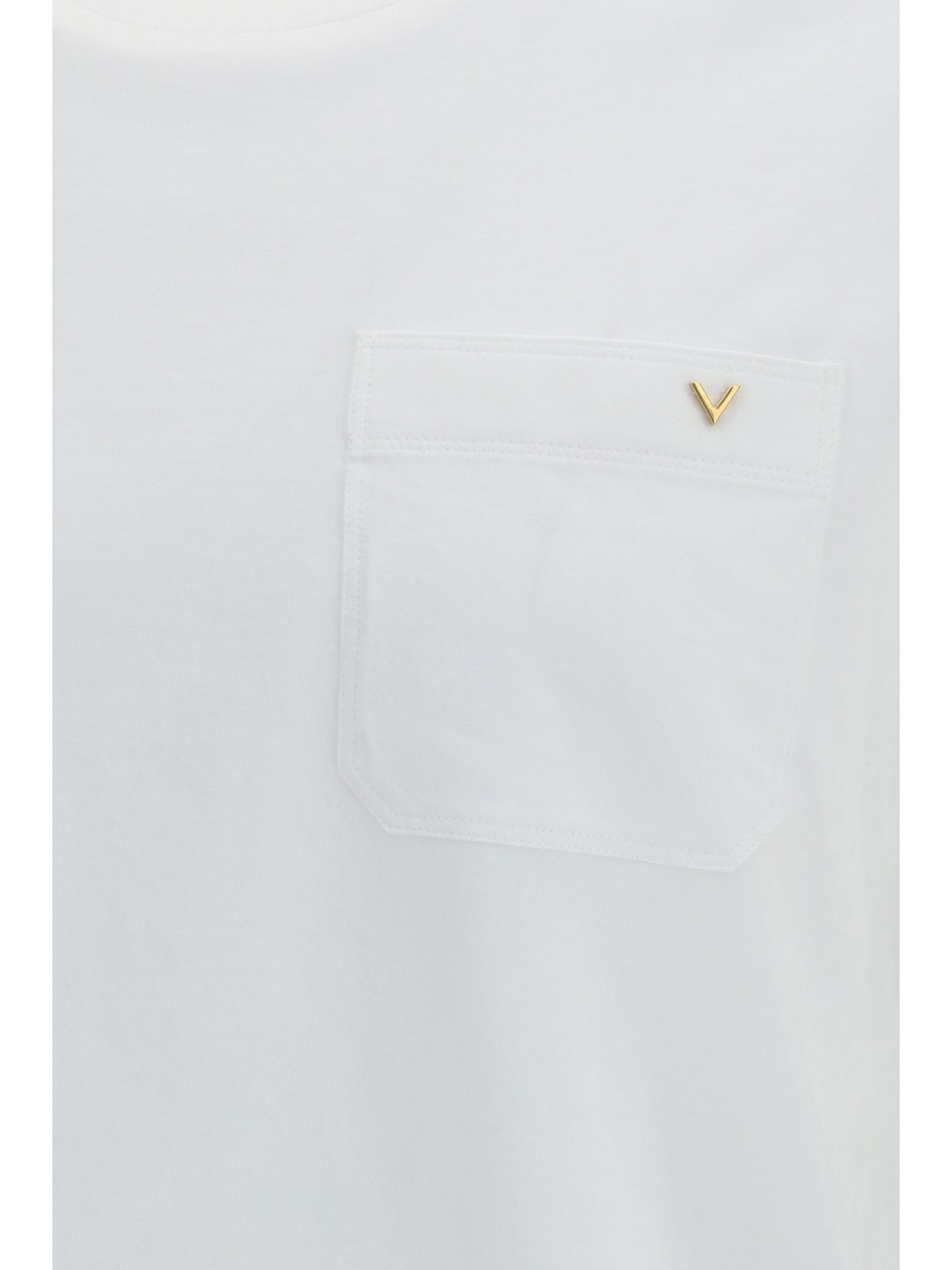 Valentino Cotton T-shirt with VGold - White