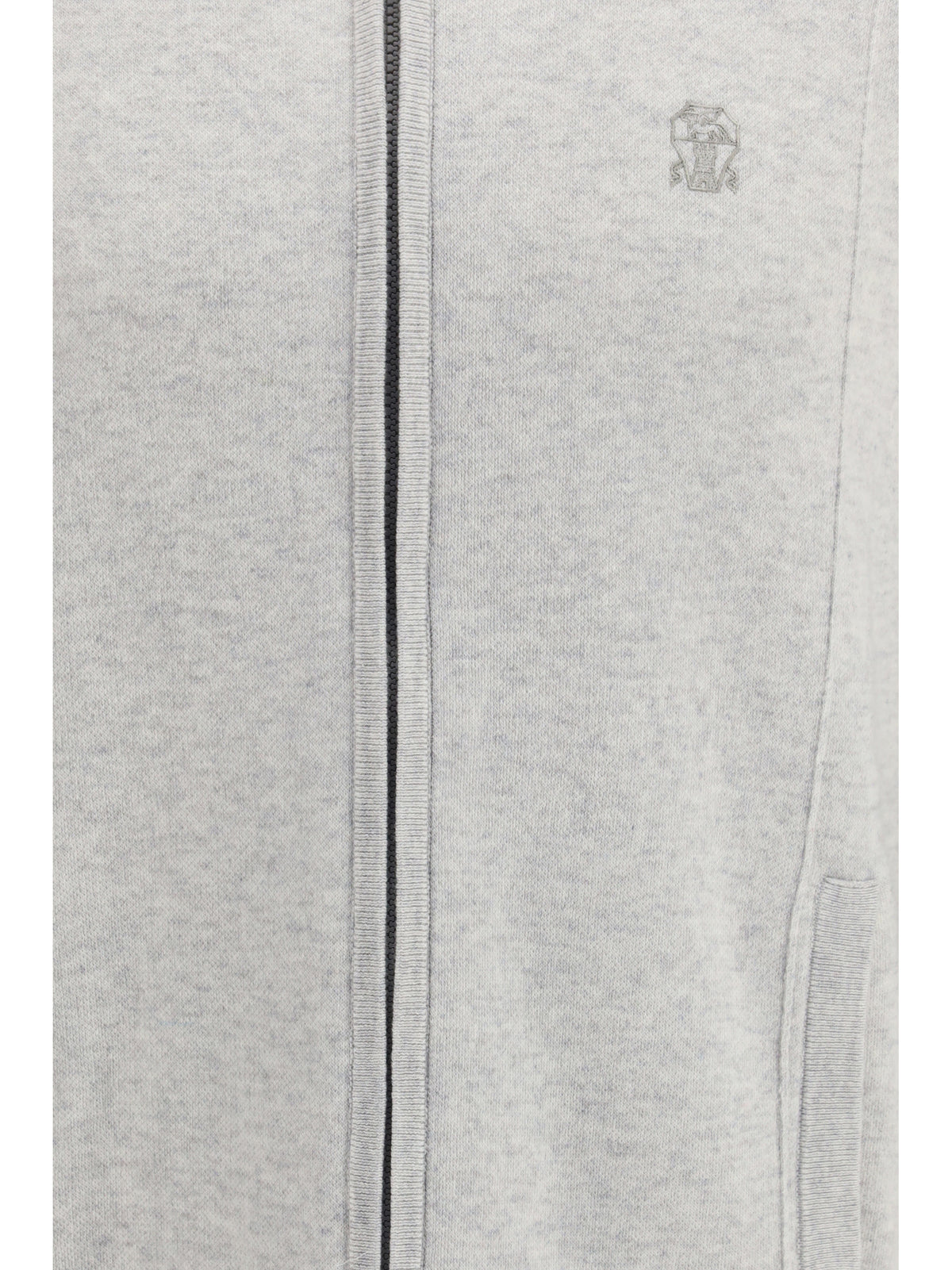 Brunello Cucinelli Double cashmere Cardigan with zip and logo - 2719+073