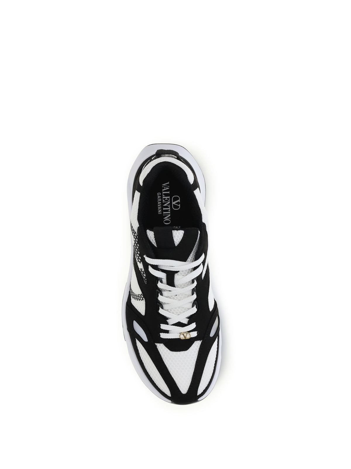 Valentino Garavani Demivee mesh and suede Sneakers - White/Black/Grey C/Black/Bia-Ne-Ne