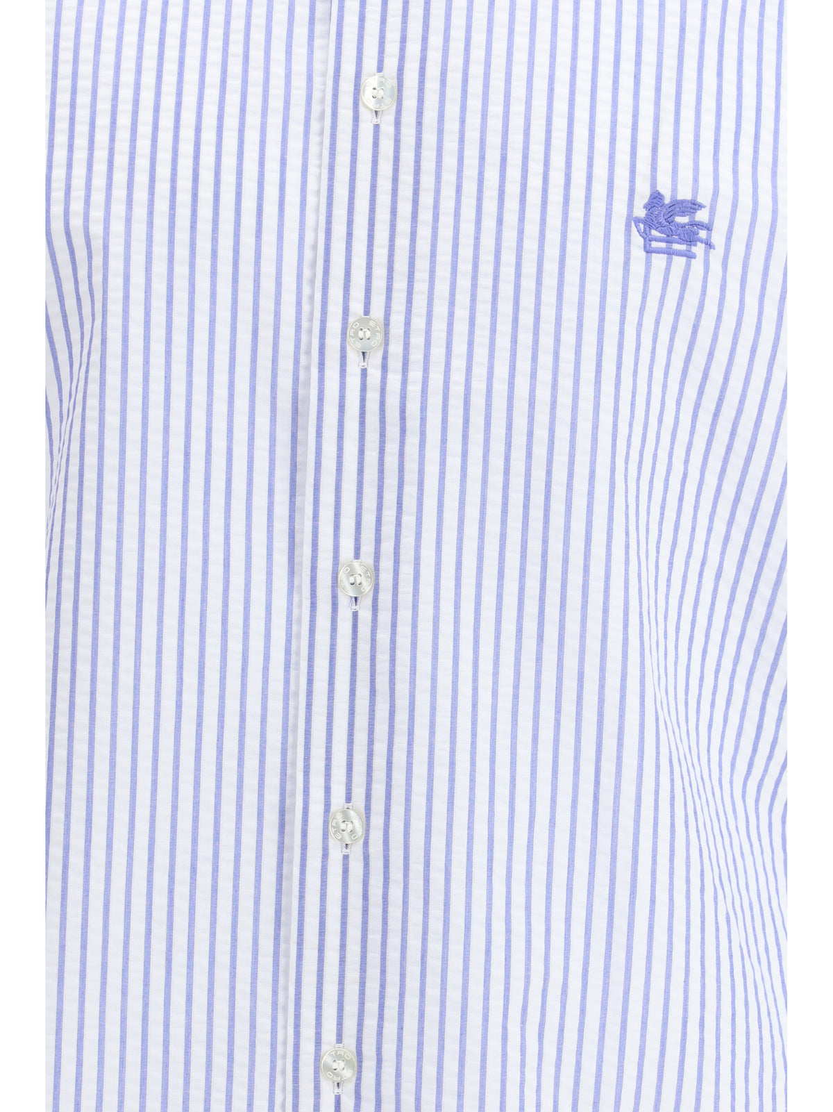 Etro Striped cotton Shirt with an embroidered Pegaso logo on the chest - S8460