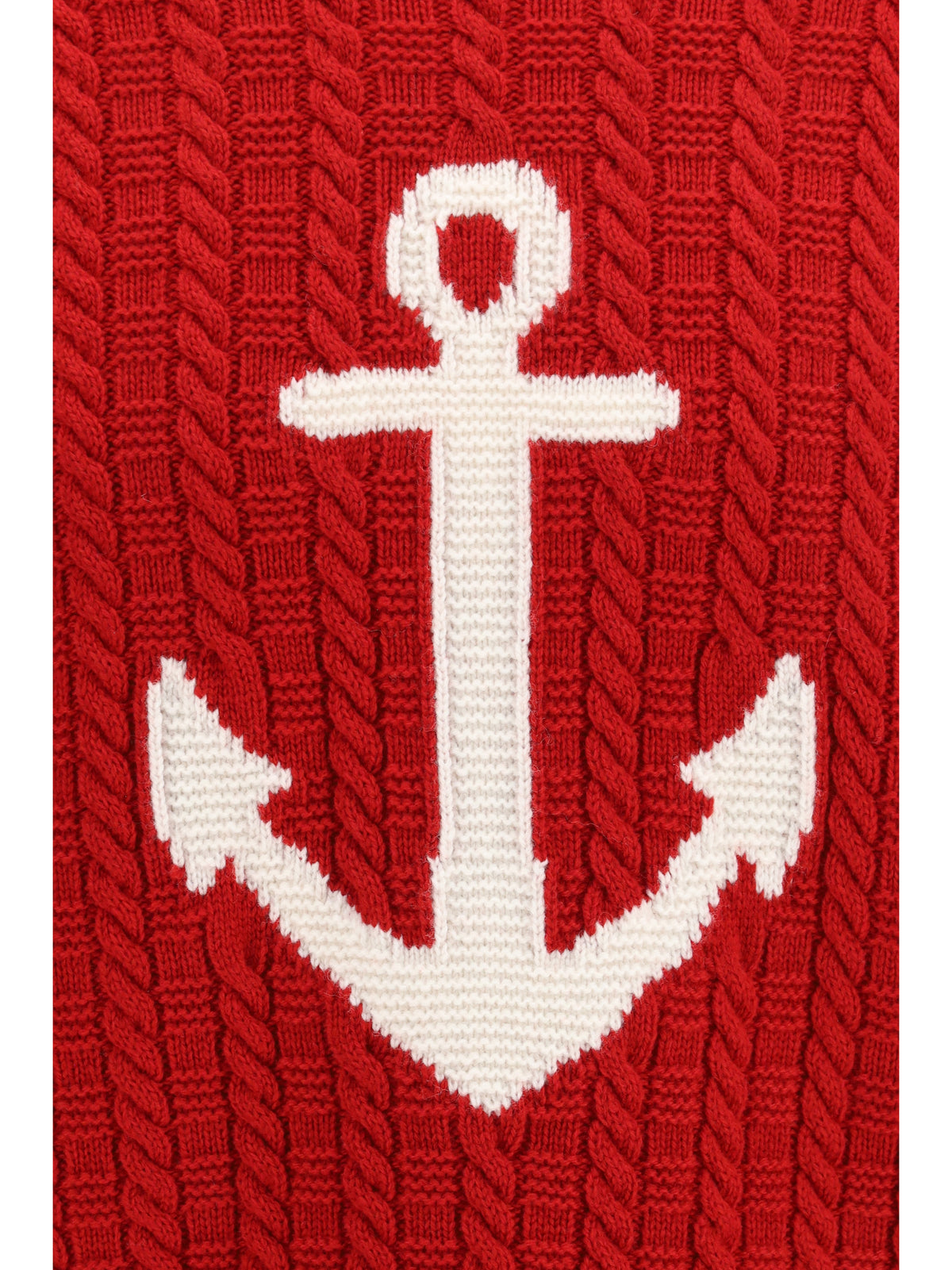 Thom Browne 4-Bar merino wool Sweater with Anchor motif - Red