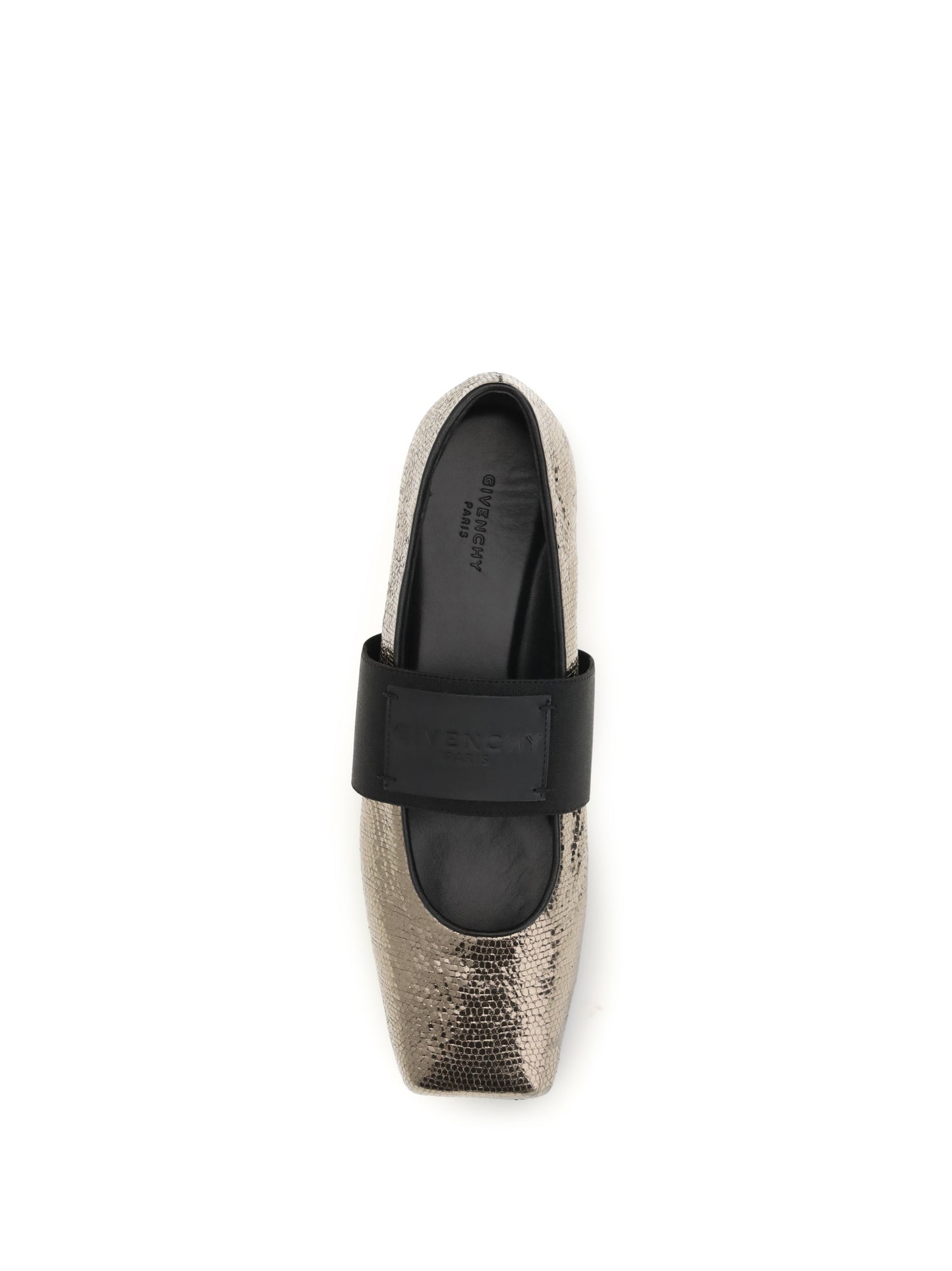 Givenchy Sliced Square Ballerinas in textured leather - Bronze