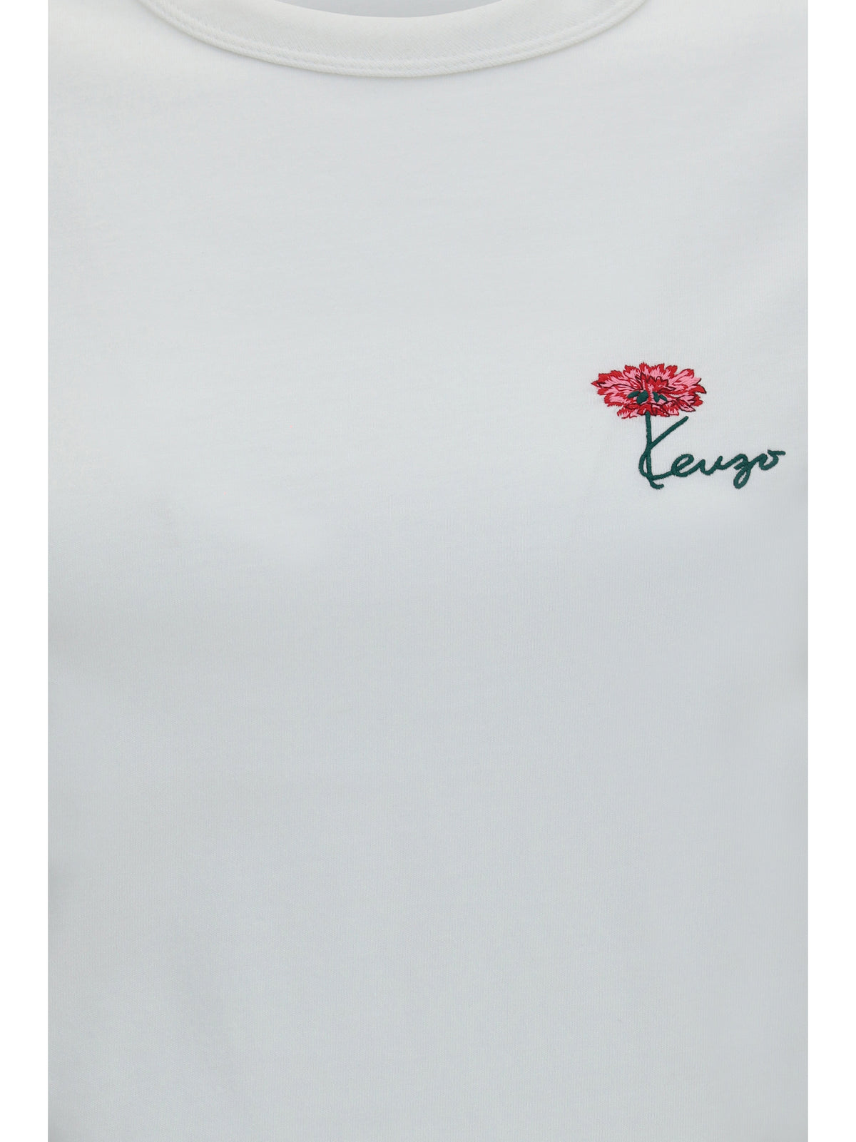 Kenzo Kenzo Tulip embroidered cotton T-shirt - Off White