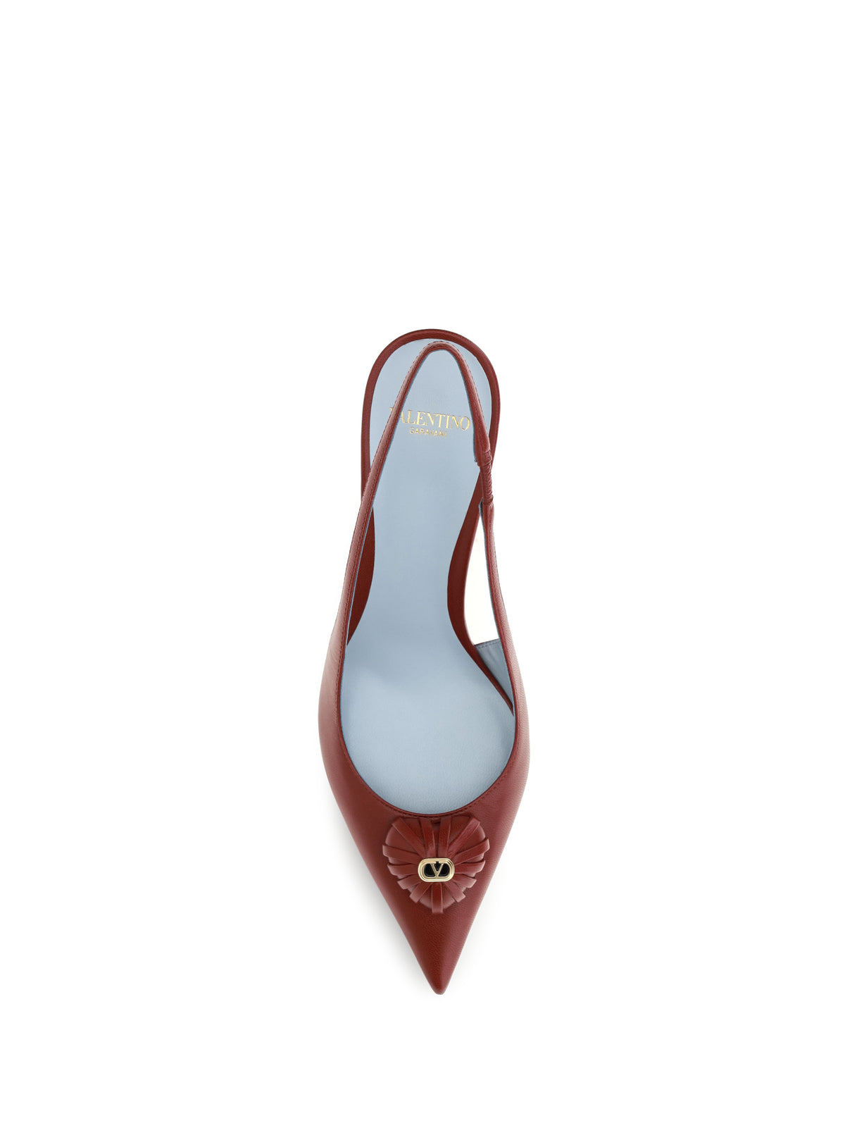 Valentino Garavani Coeur Royal Slingback leather Pumps - Russet Red