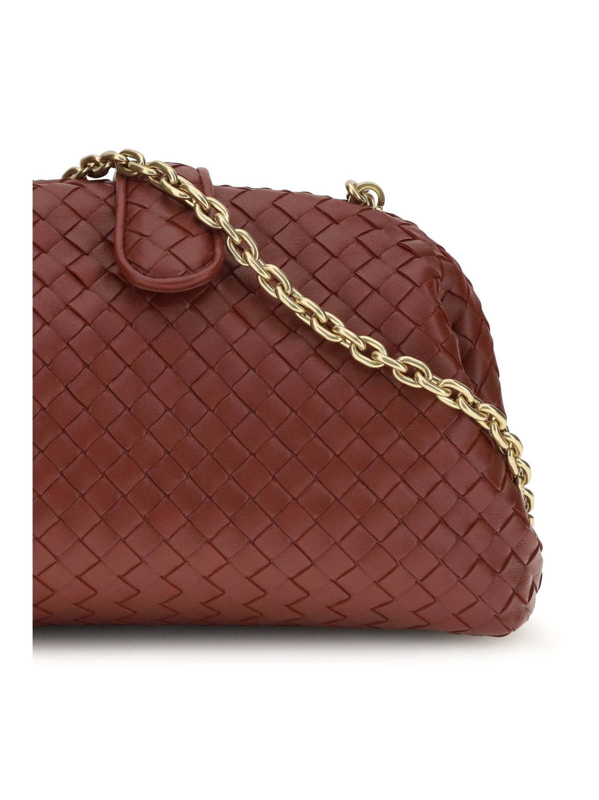 Bottega Veneta Small Lauren 1980 Clutch - Lava Red-Brass V