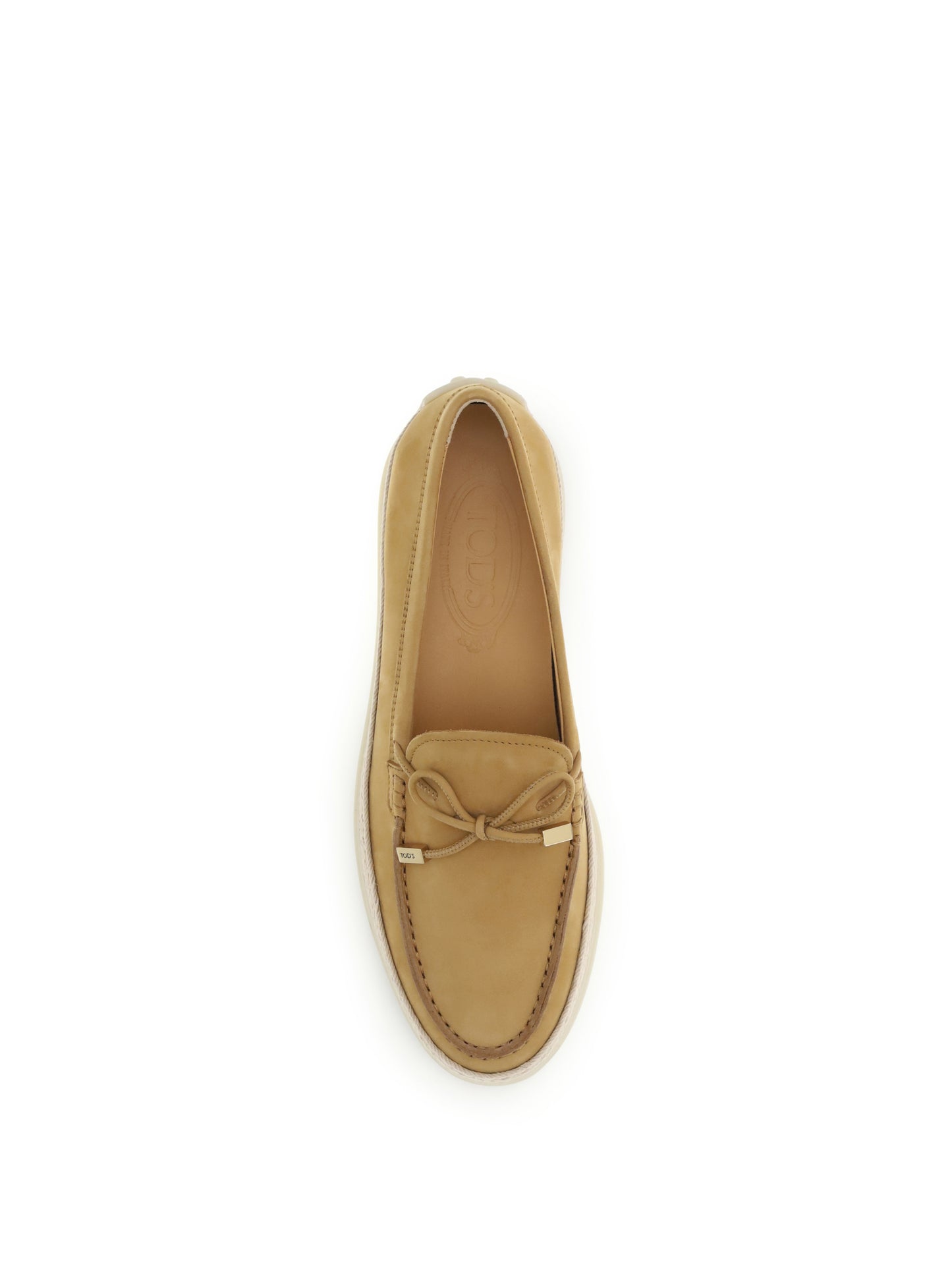 TOD'S Suede and raffia Loafers