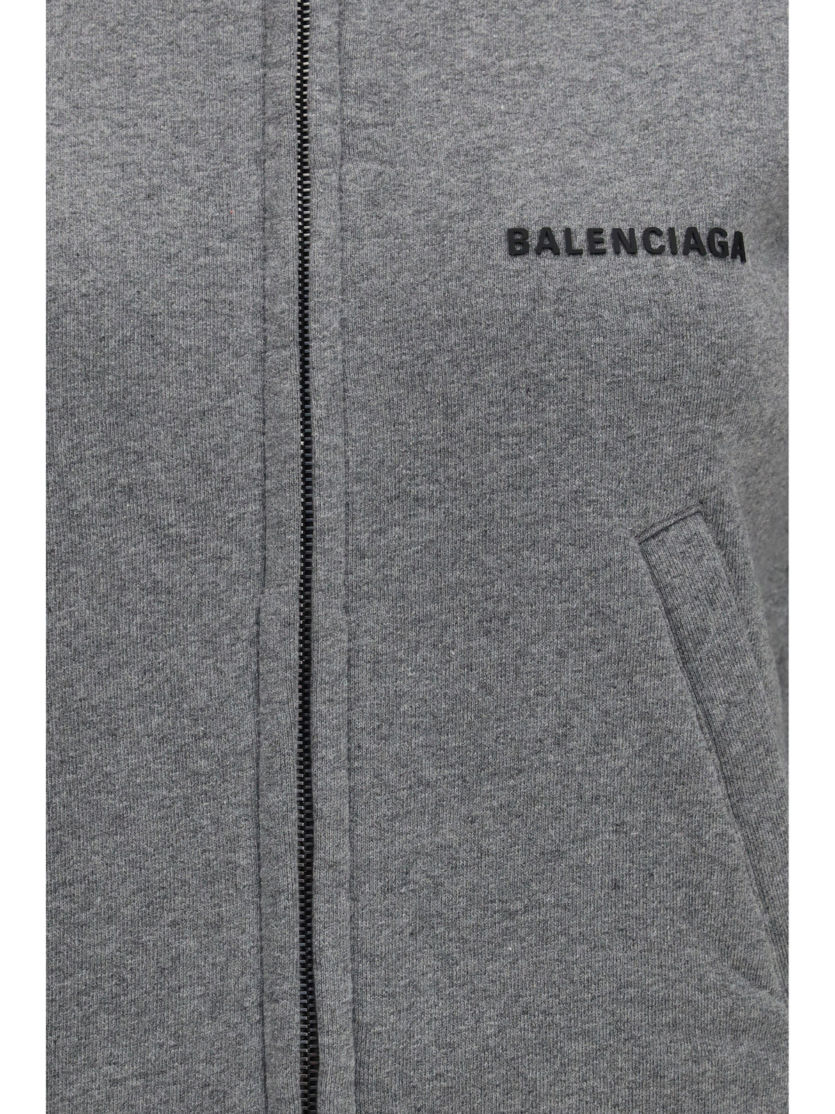 Balenciaga Fitted zip-up Hoodie - Dark Heather Grey