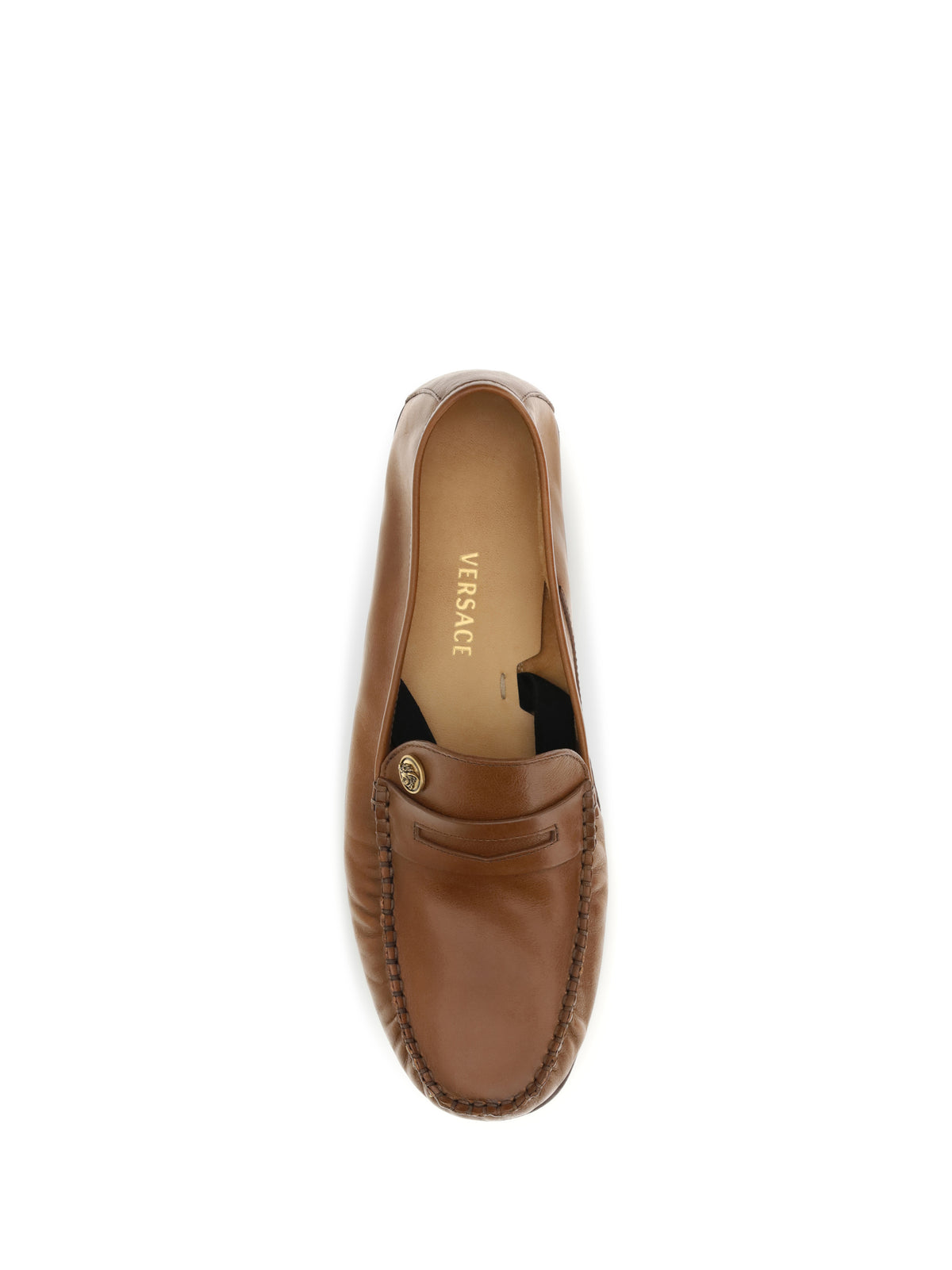 Versace Leather Loafers - Rovere-Gold