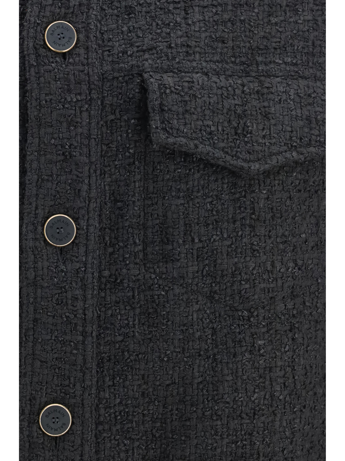 Balmain Tweed buttoned Jacket - Noir