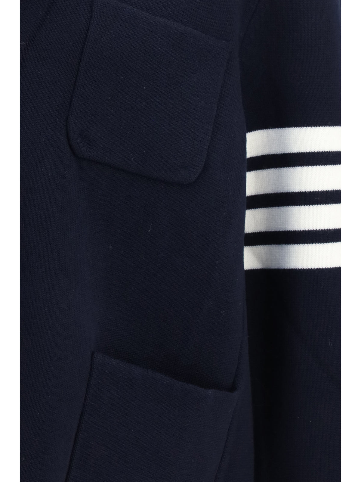Thom Browne Single-breasted wool Jacket with four-bar sleeve detail - Navy