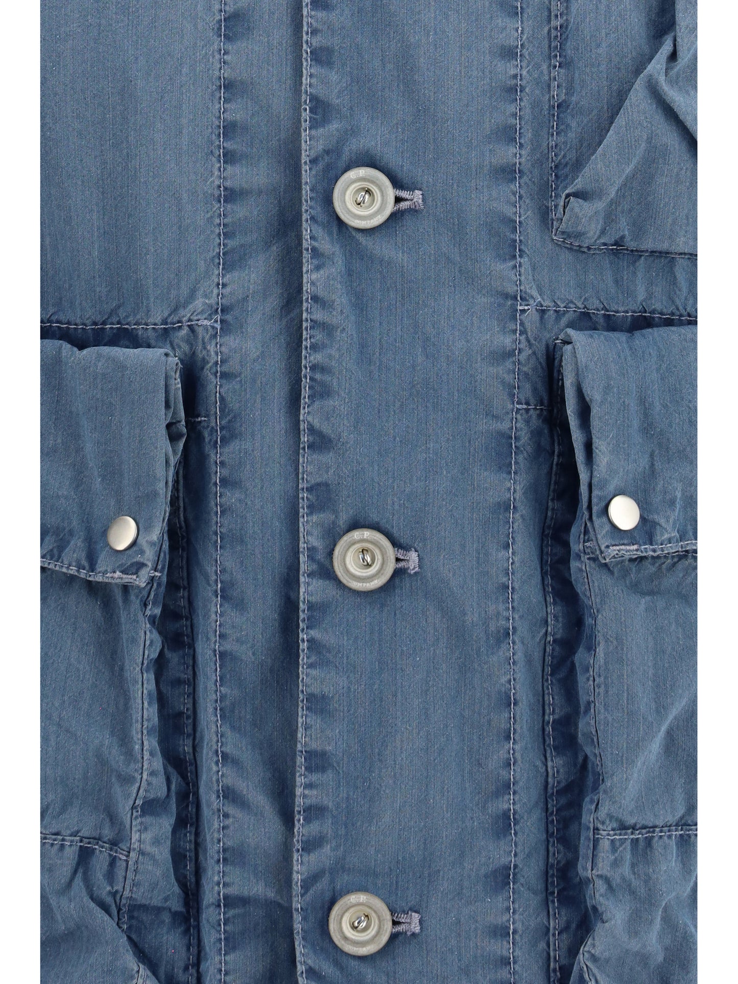 C.P. COMPANY 50 Fili Indigo Bleached Goggle Jacket