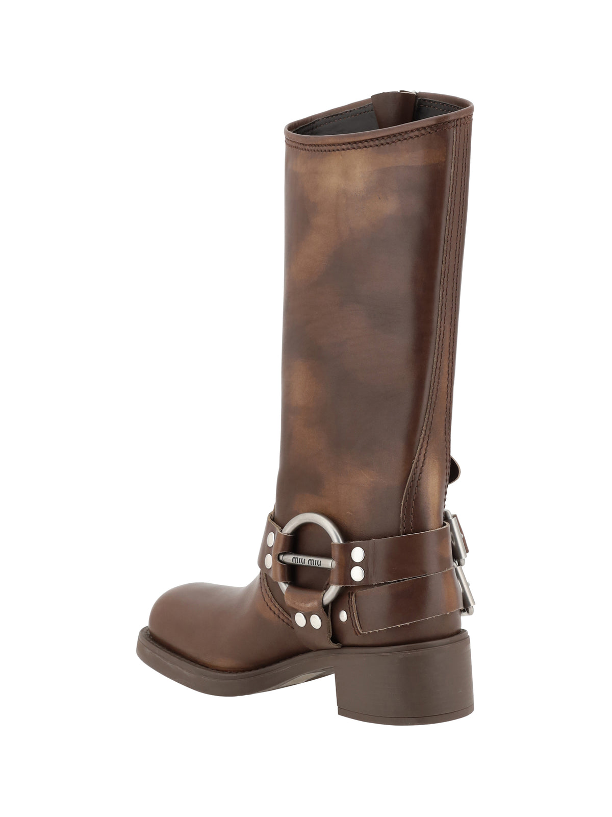 Miu Miu Leather Boots - Bruciato