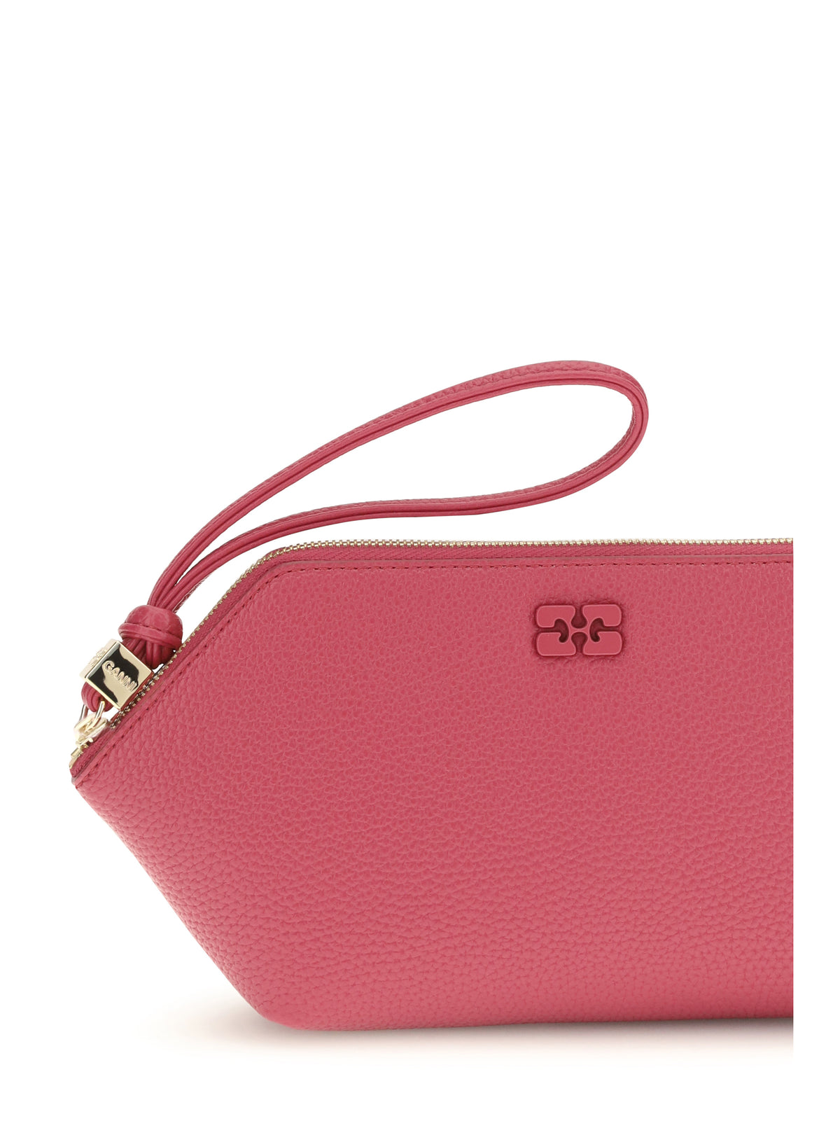 Ganni Grained leather Bou Pouch - Persian Red