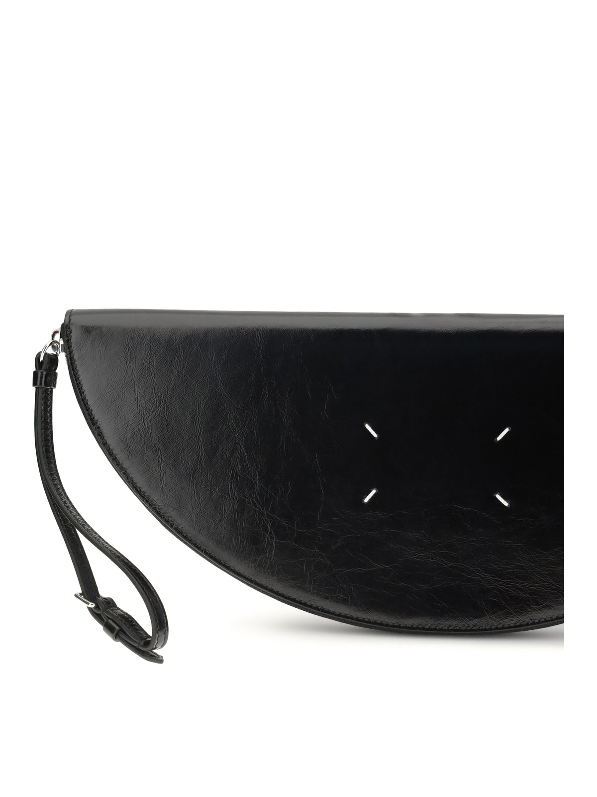 Maison Margiela Halfmoon leather Clutch Bag - Black